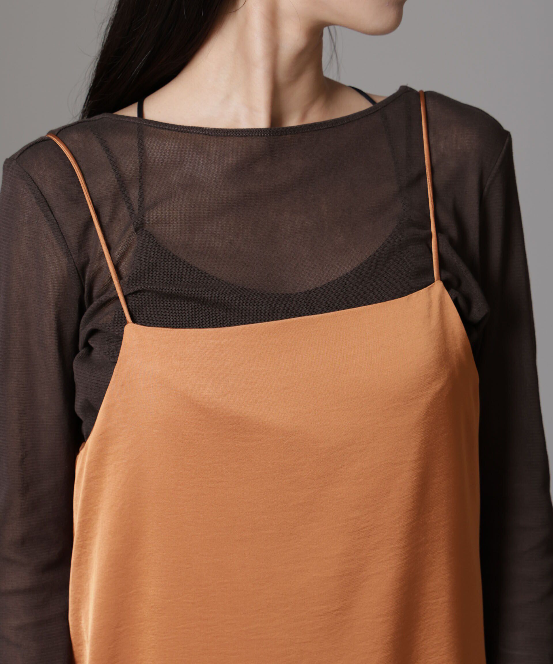 nano･universe「ウェーブサテンバルーンキャミワンピース」|ワンピース|