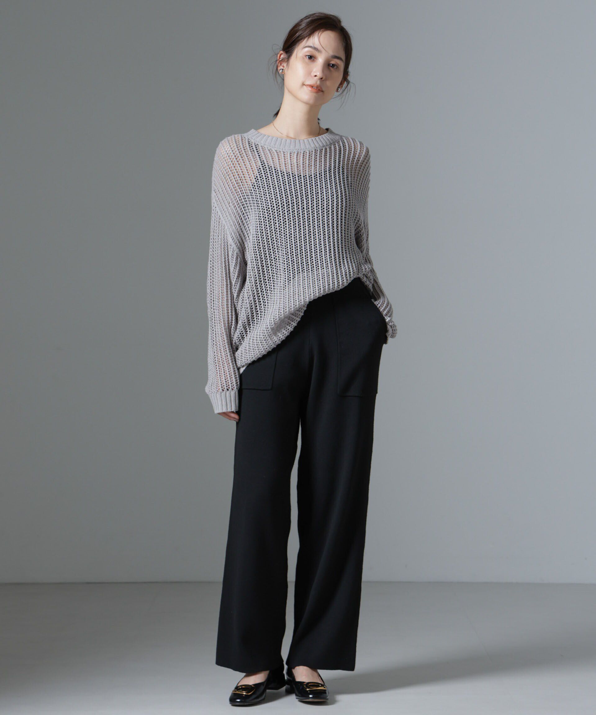 nano･universe「ポケットニットワイドパンツ（セットアップ可）」|チノ|