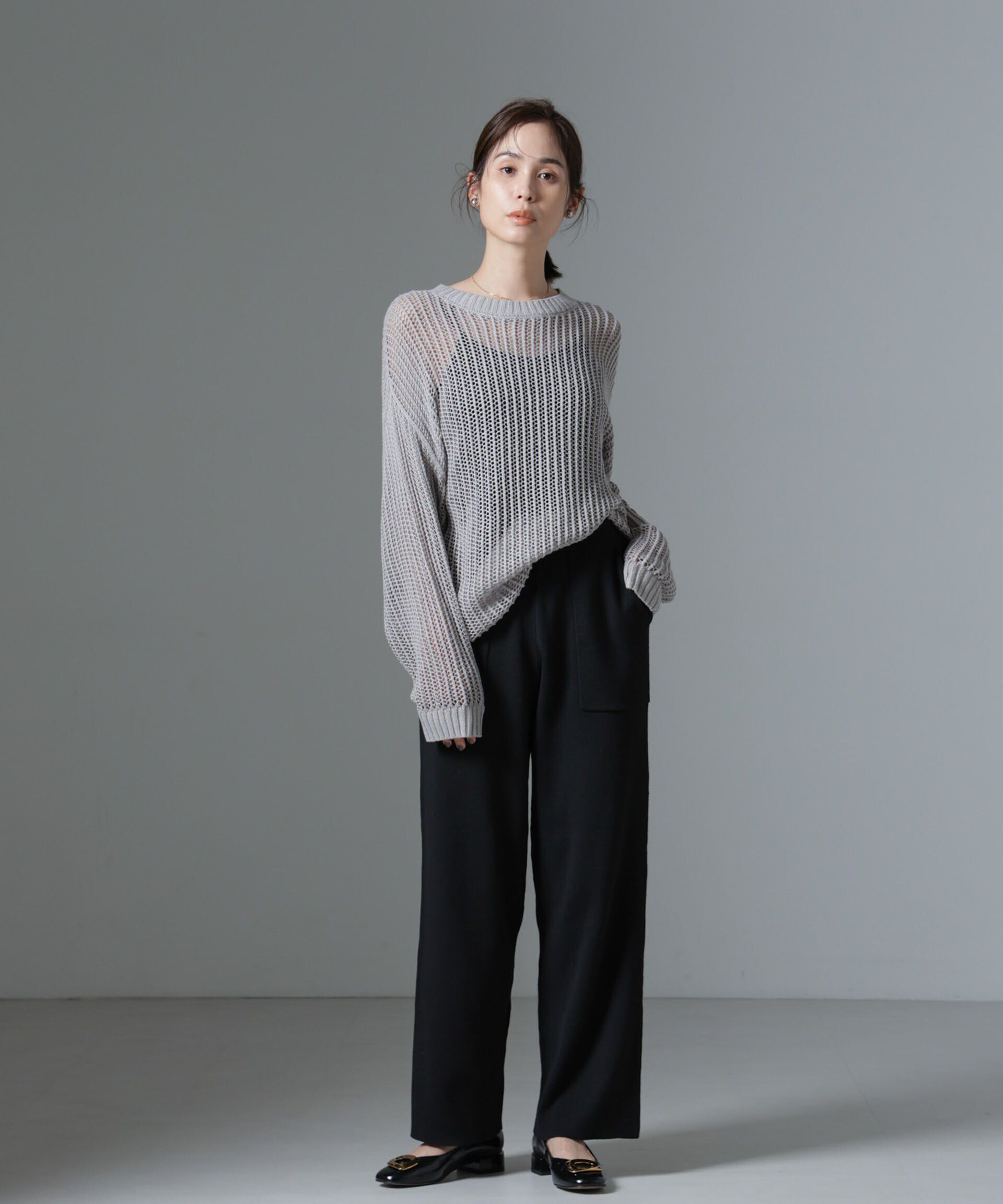 nano･universe「ポケットニットワイドパンツ（セットアップ可）」|チノ|