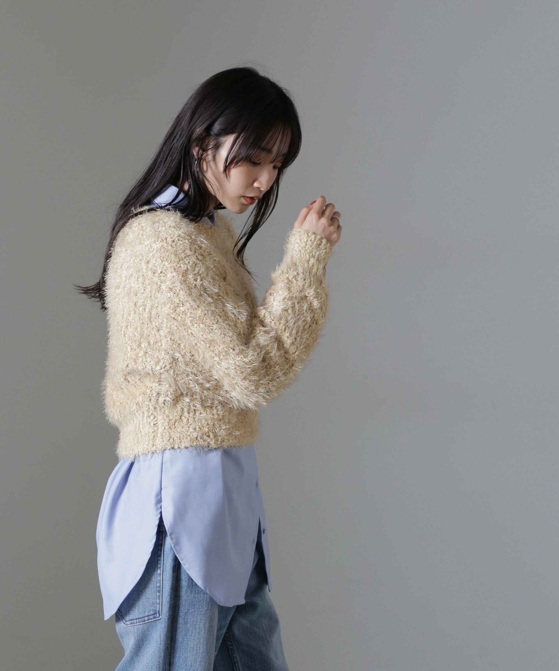 nano･universe「モールフェザークロップドニットトップス」|ニット・セーター|
