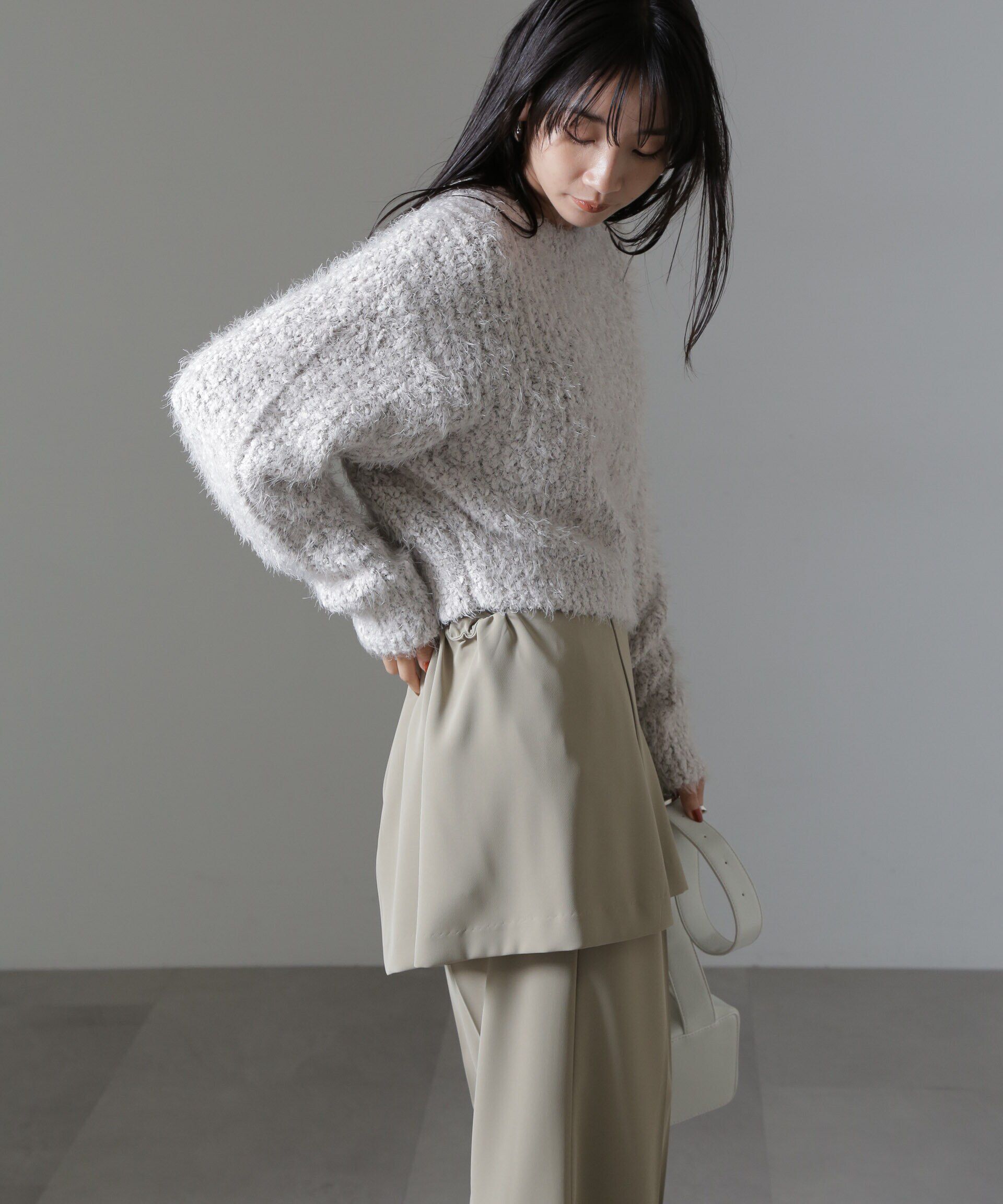 nano･universe「モールフェザークロップドニットトップス」|ニット・セーター|