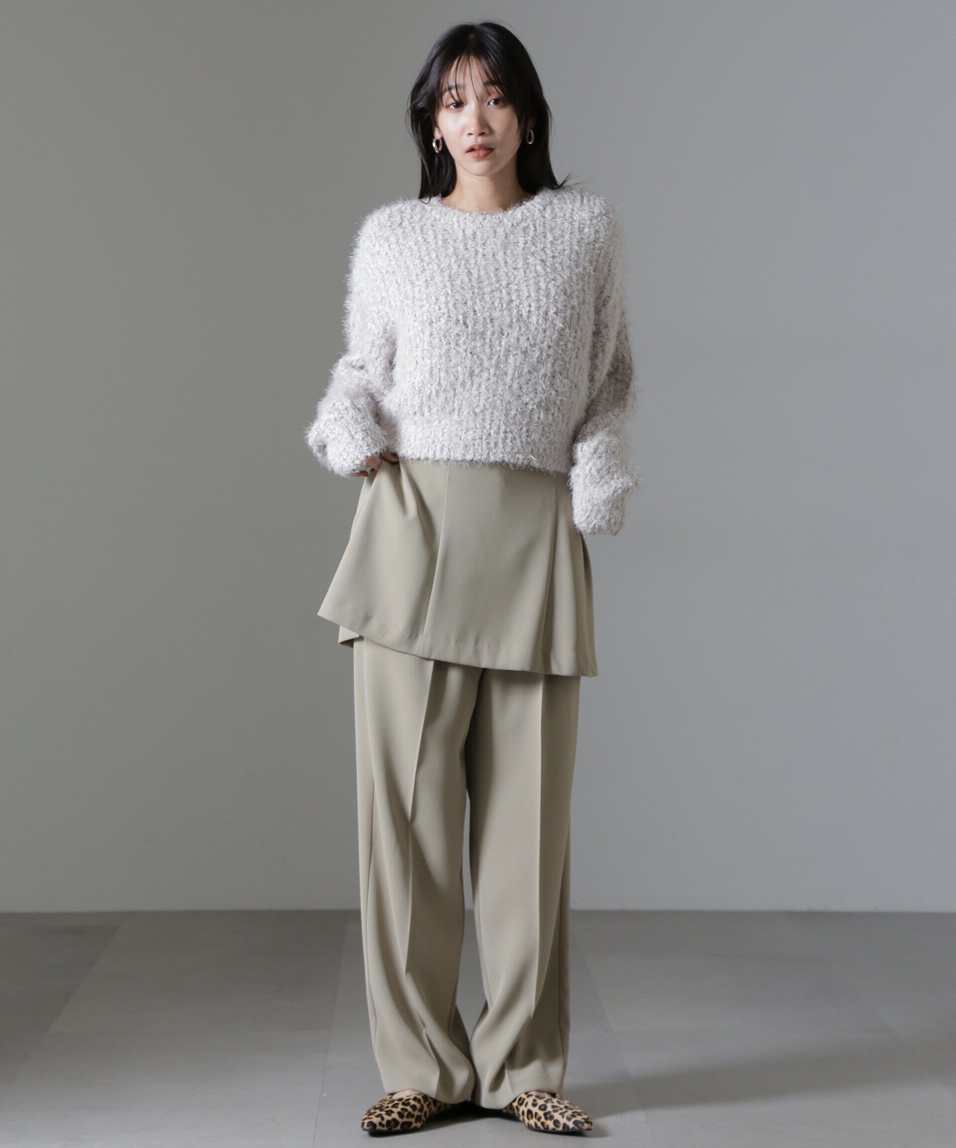 nano･universe「モールフェザークロップドニットトップス」|ニット・セーター|