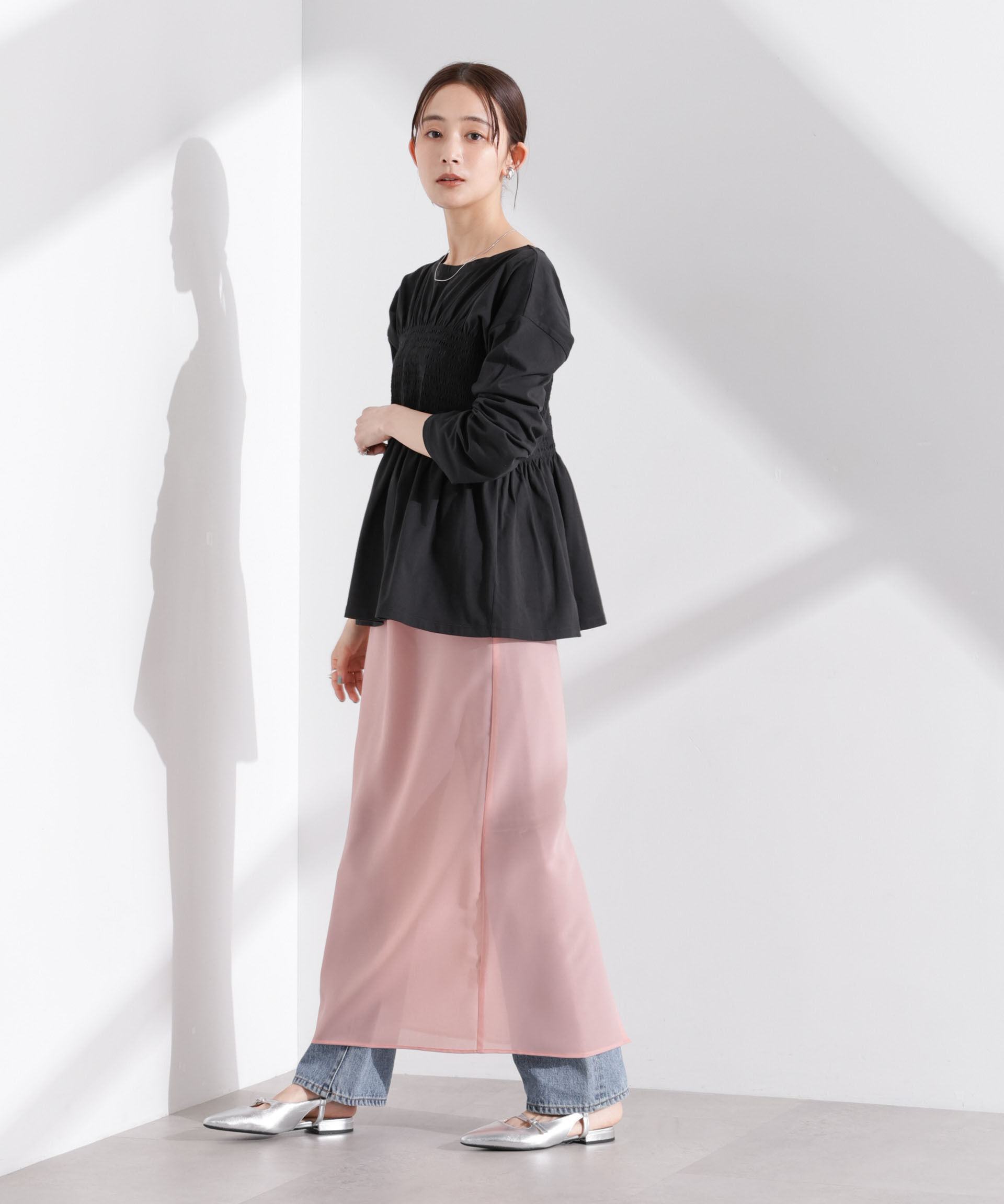 nano･universe「シャーリングデザインカットソー」|Tシャツ・カットソー|