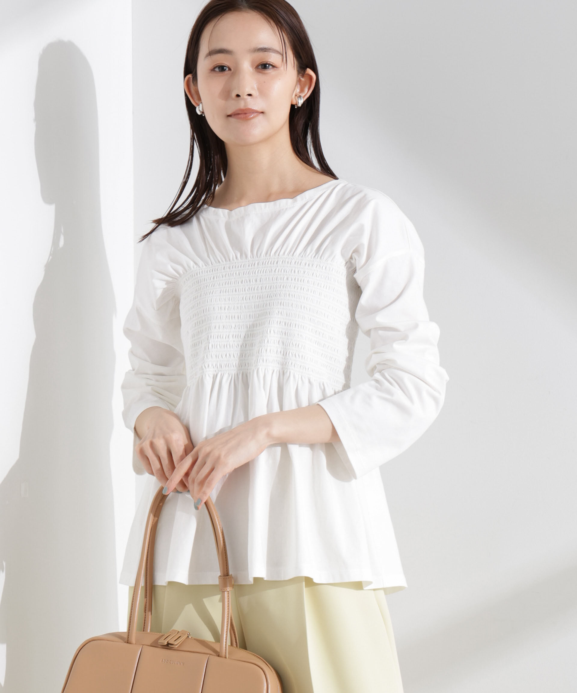 nano･universe「シャーリングデザインカットソー」|Tシャツ・カットソー|