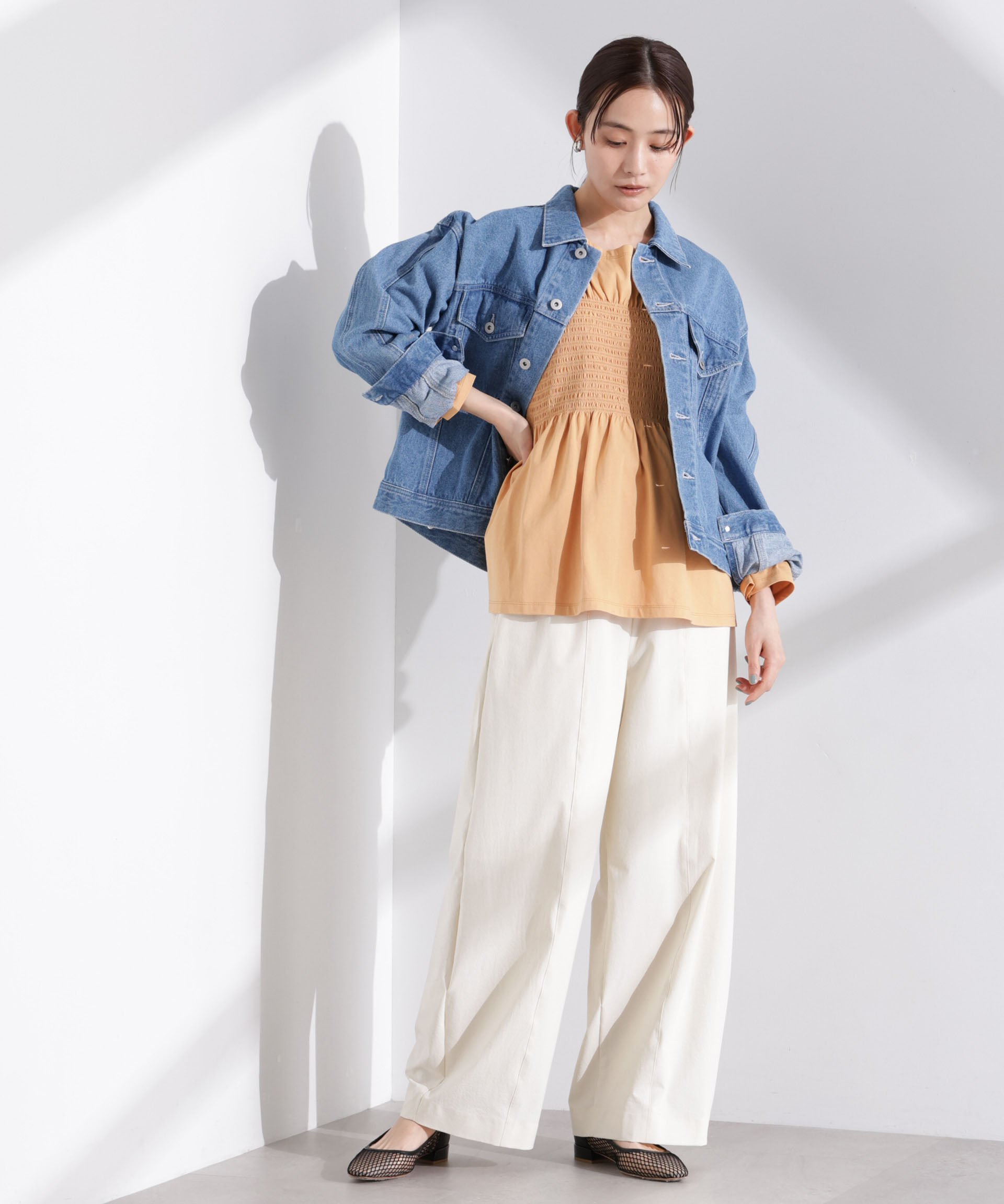 nano･universe「シャーリングデザインカットソー」|Tシャツ・カットソー|