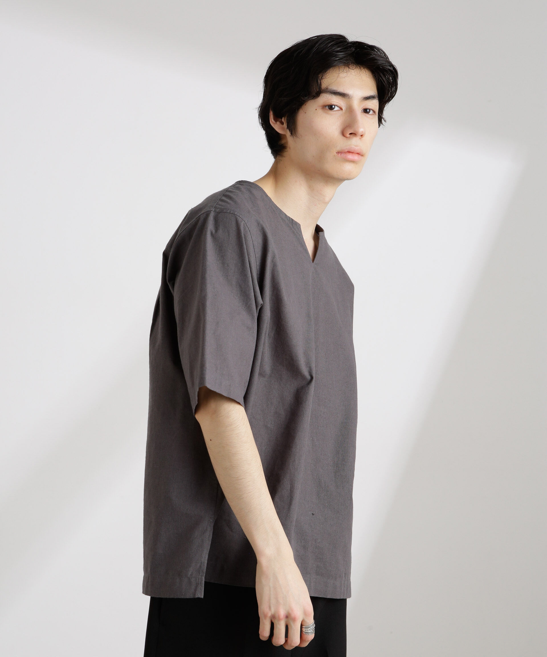 nano･universe「クールマックスリネン プルオーバーシャツ」|シャツ・ブラウス|