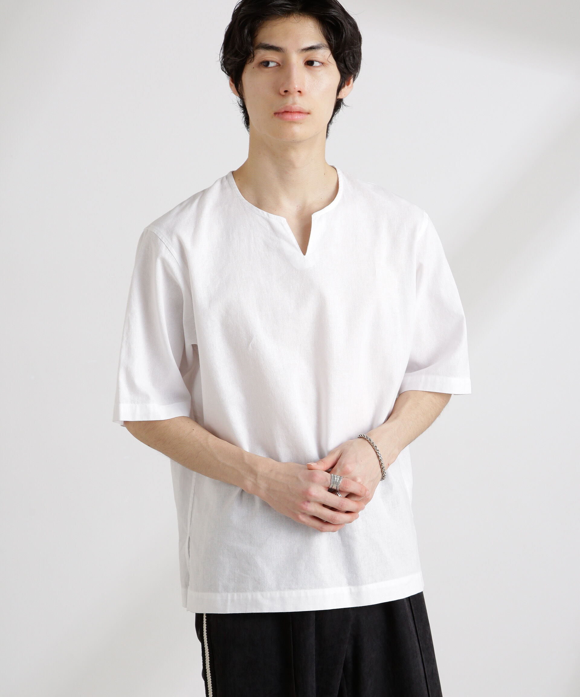 nano･universe「クールマックスリネン プルオーバーシャツ」|シャツ・ブラウス|