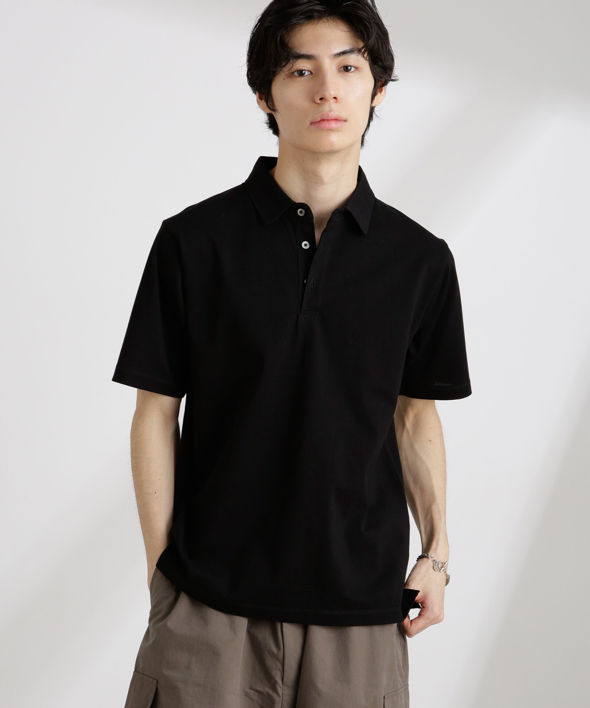 nano･universe「アンチスメル 鹿の子ポロ 半袖」|Tシャツ・カットソー|