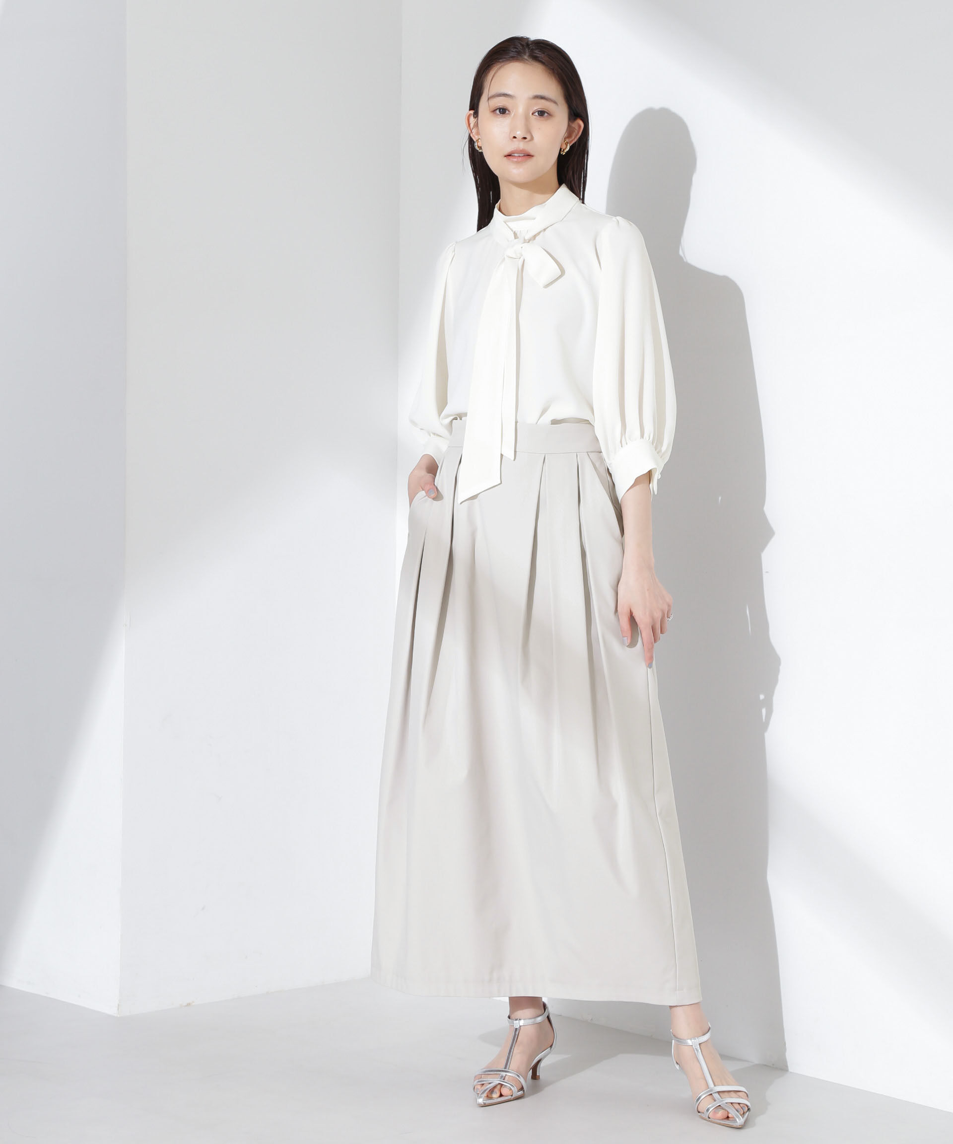 nano･universe「ボウタイ取り外し可2wayブラウス」|シャツ・ブラウス|