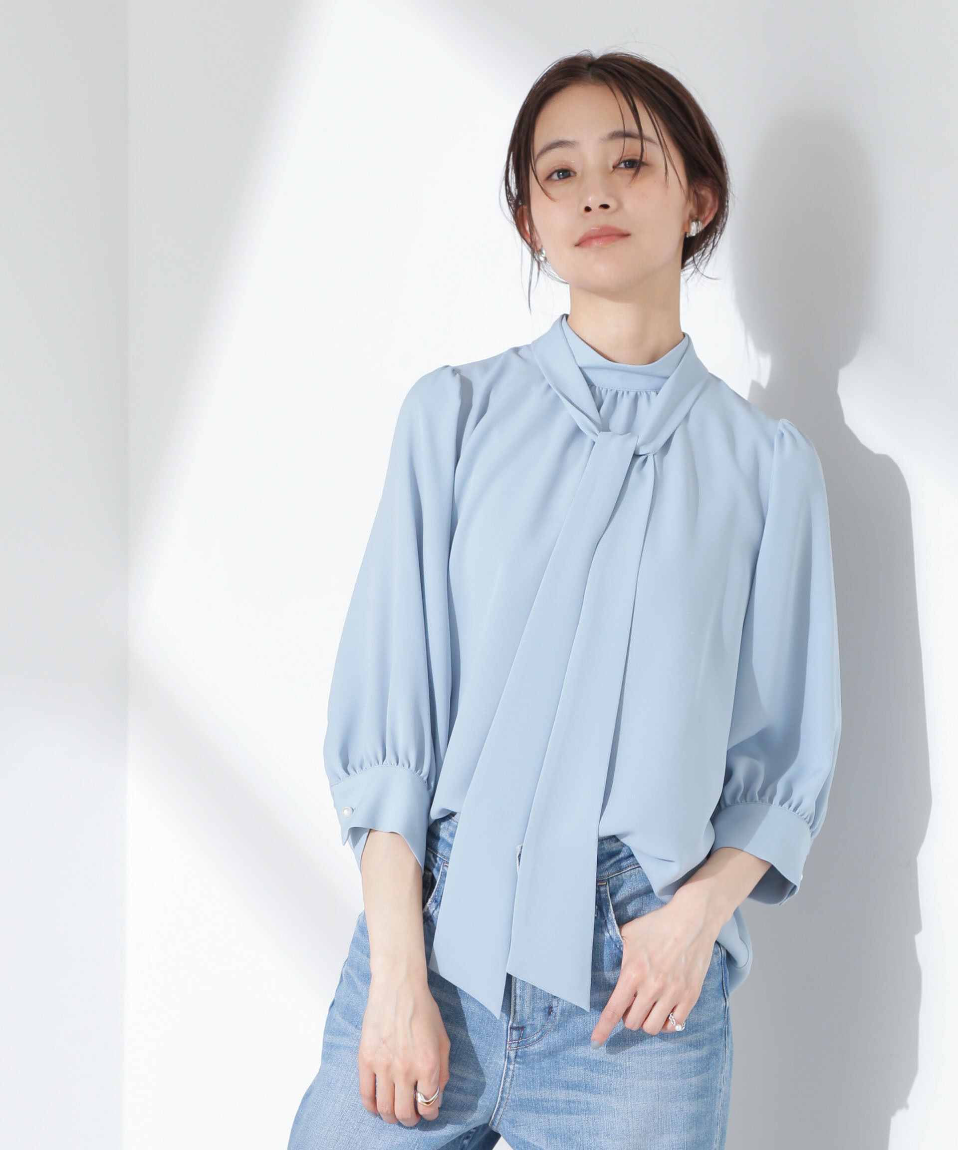 nano･universe「ボウタイ取り外し可2wayブラウス」|シャツ・ブラウス|