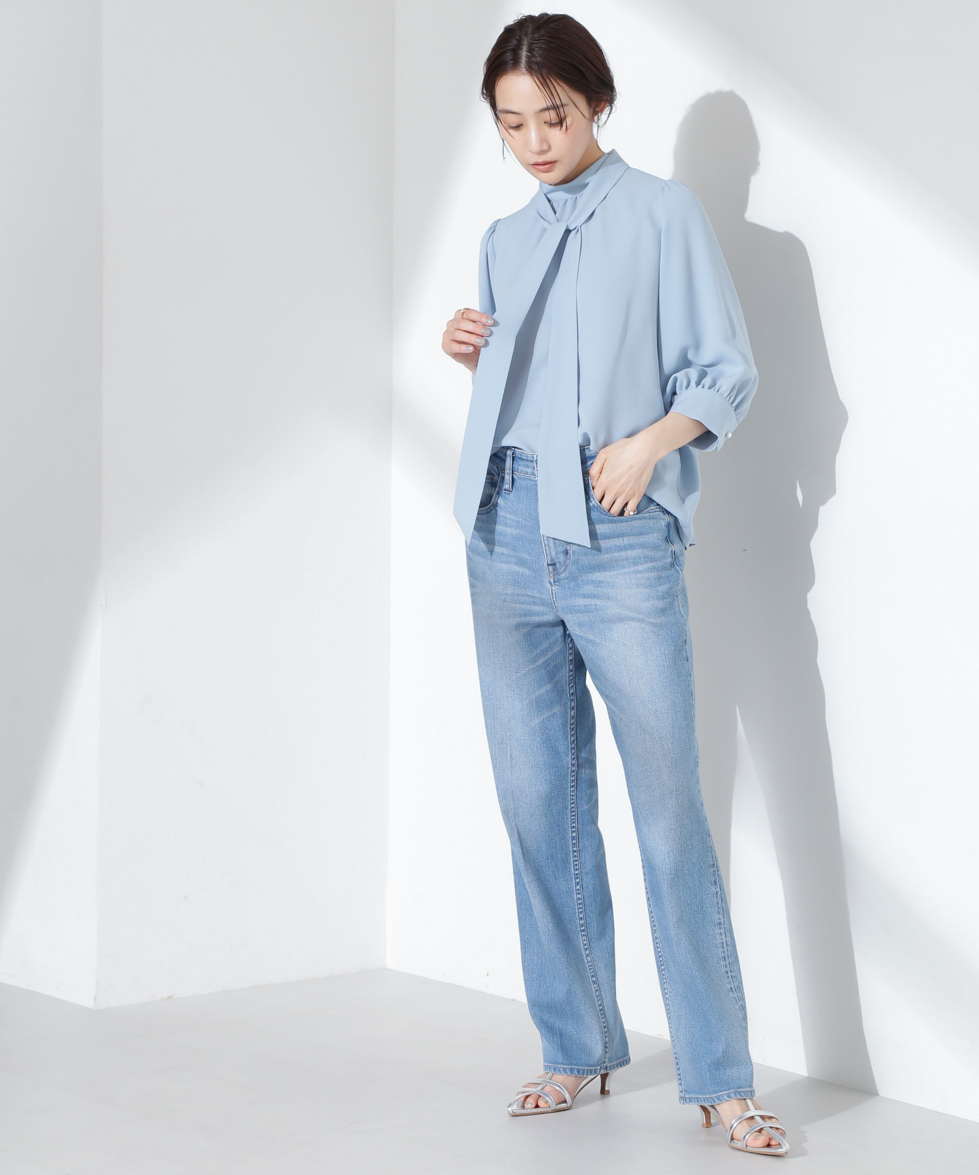 nano･universe「ボウタイ取り外し可2wayブラウス」|シャツ・ブラウス|