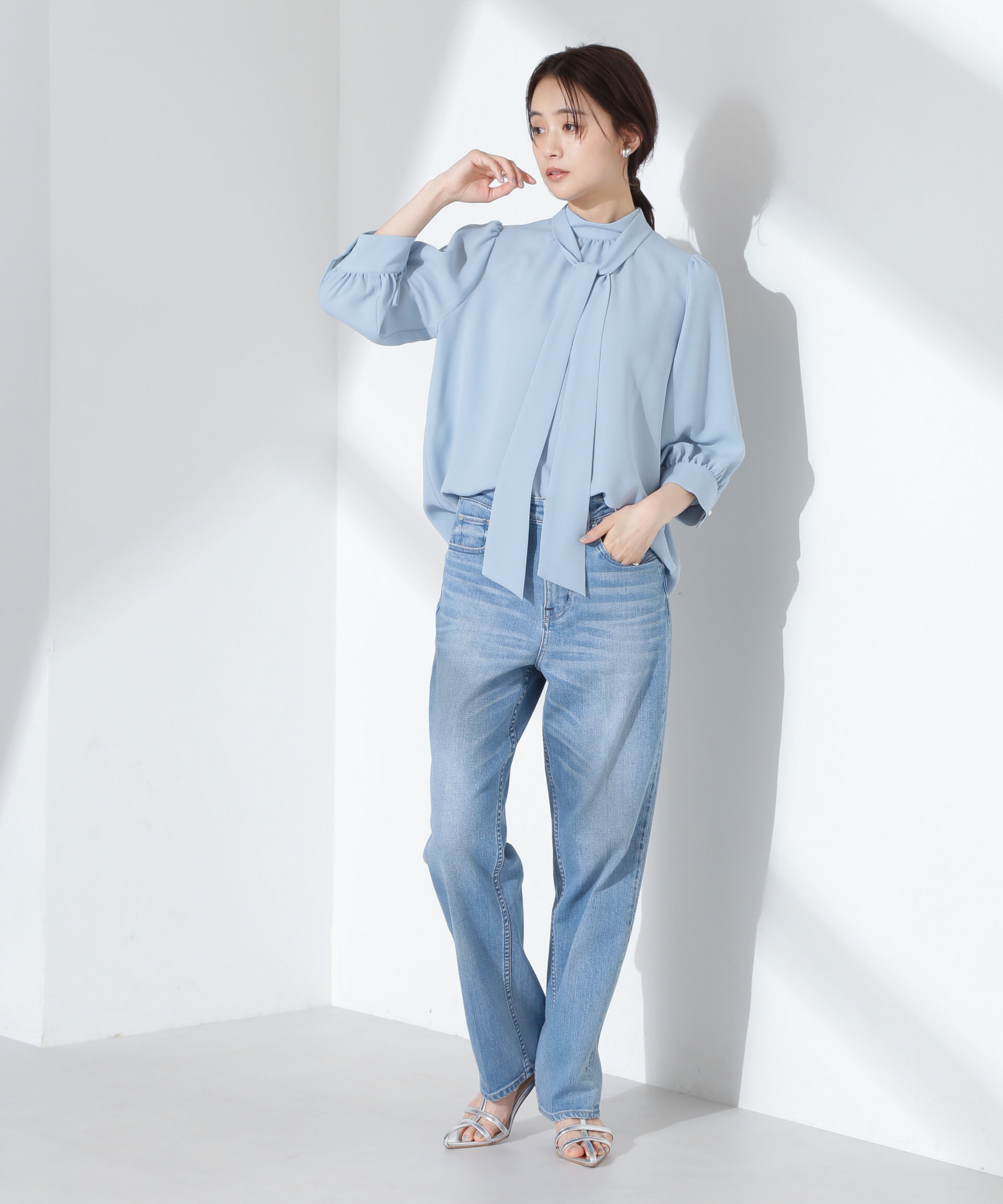 nano･universe「ボウタイ取り外し可2wayブラウス」|シャツ・ブラウス|