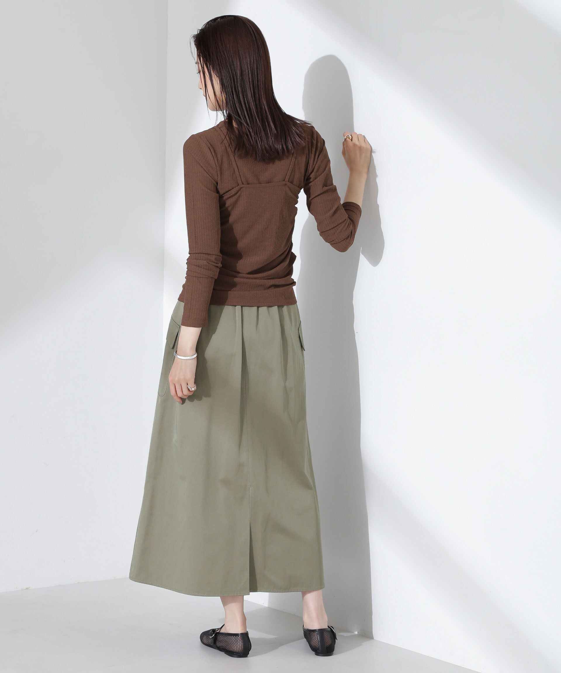 nano･universe「フラップポケットフレアスカート」|スカート|