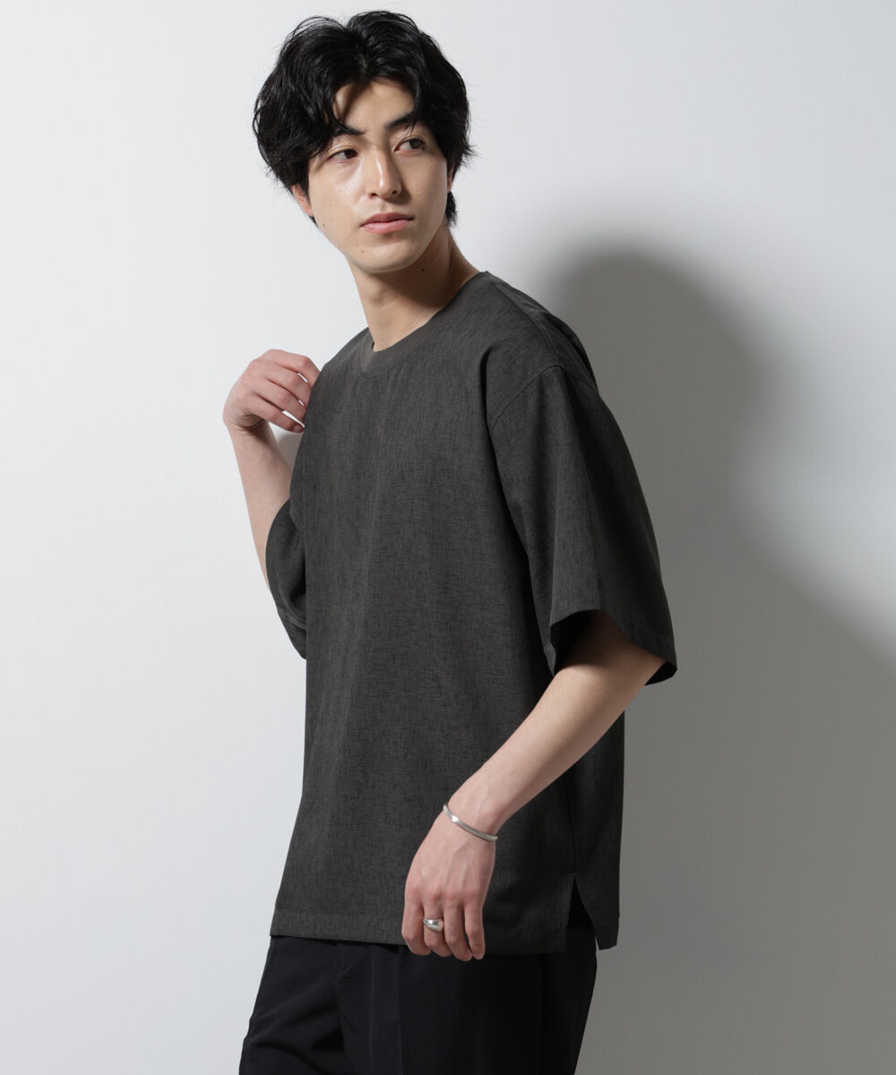nano･universe「テックリネン布帛Tシャツ 半袖」|Tシャツ・カットソー|