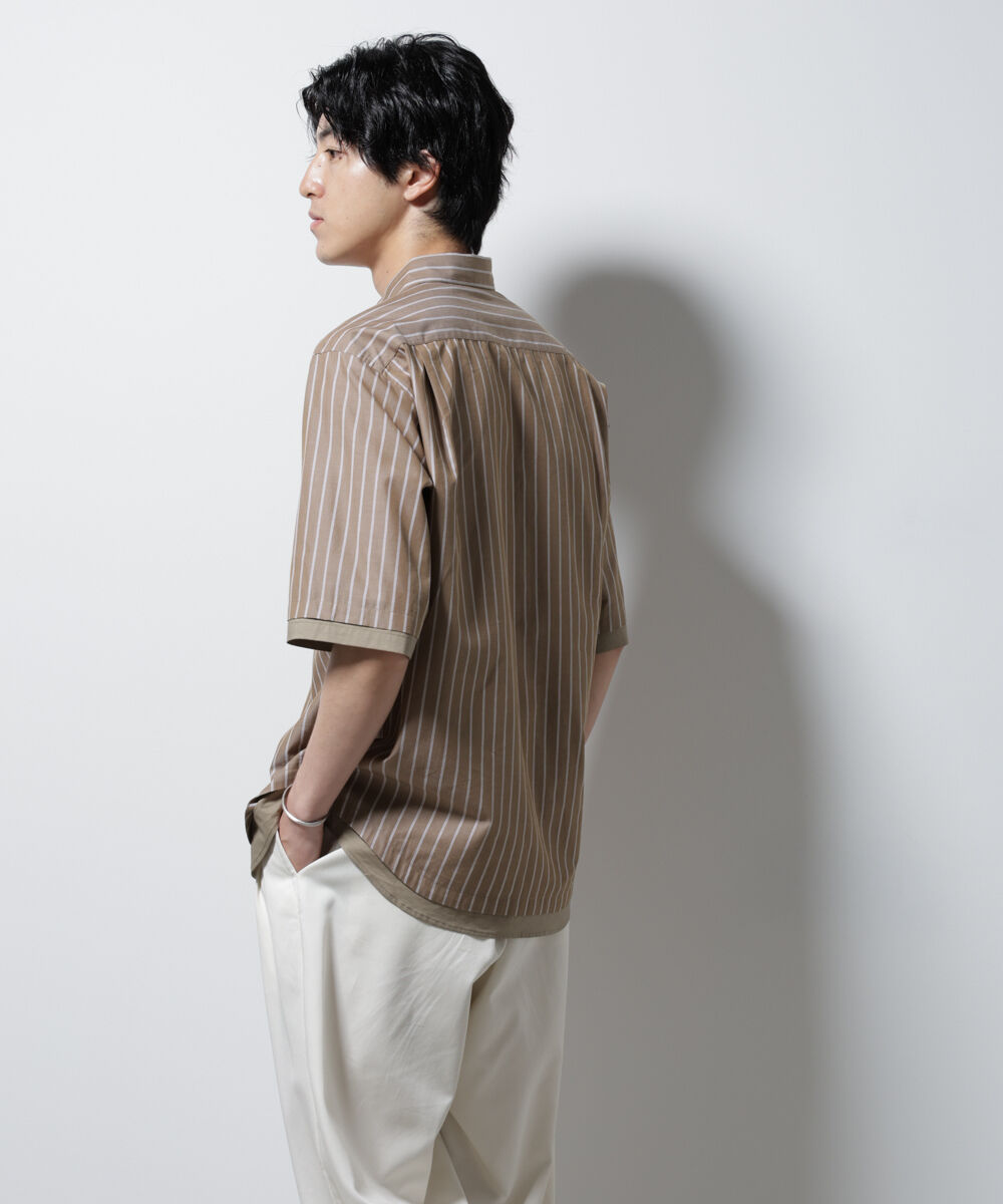nano･universe「クレイジーストライプシャツ 半袖 2」|シャツ・ブラウス|