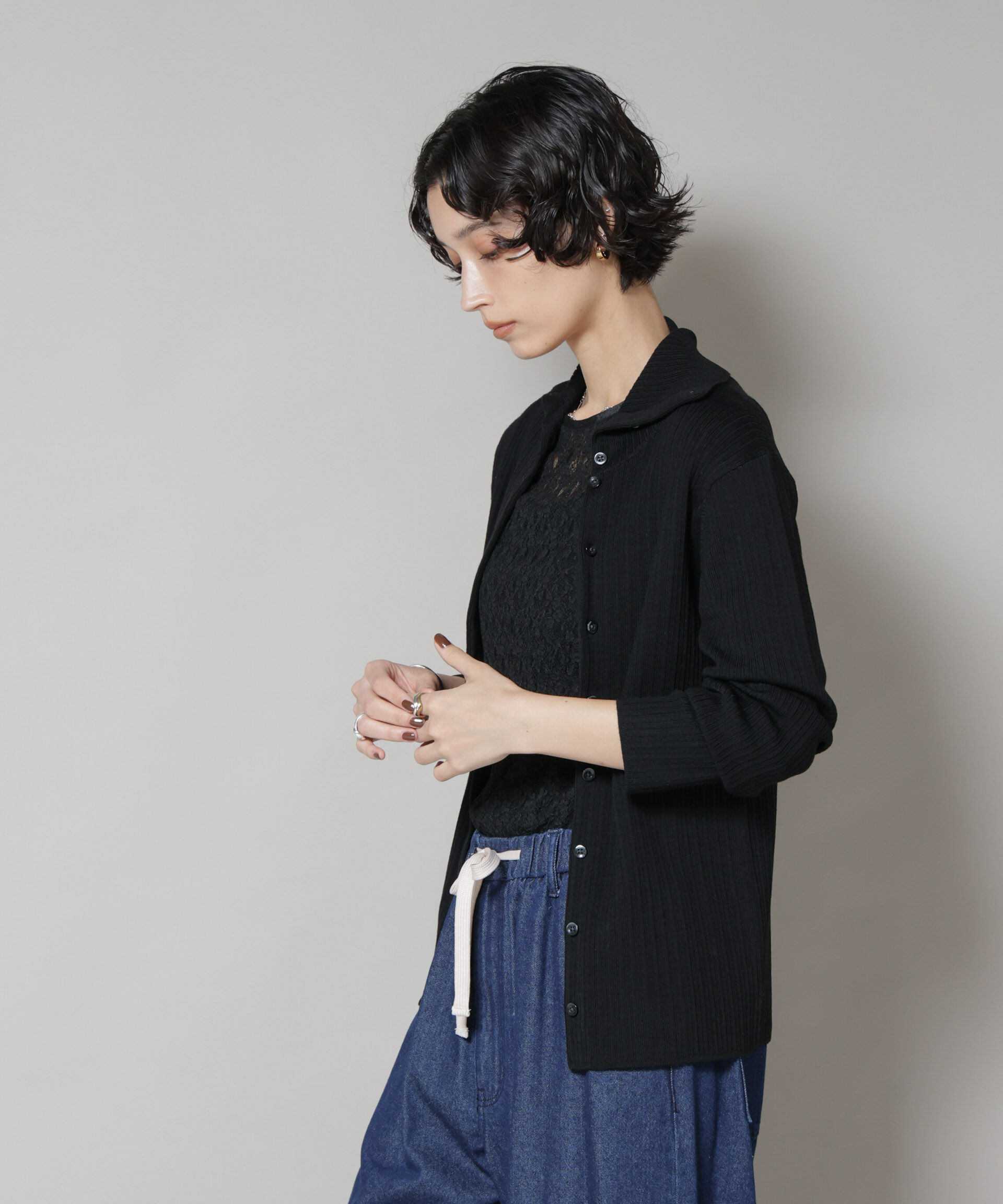 nano･universe「毛玉レスニット3wayリブタートルトップス」|ニット・セーター|