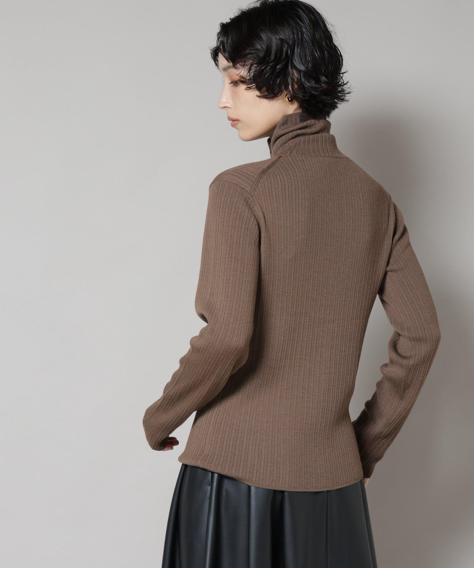 nano･universe「毛玉レスニット3wayリブタートルトップス」|ニット・セーター|