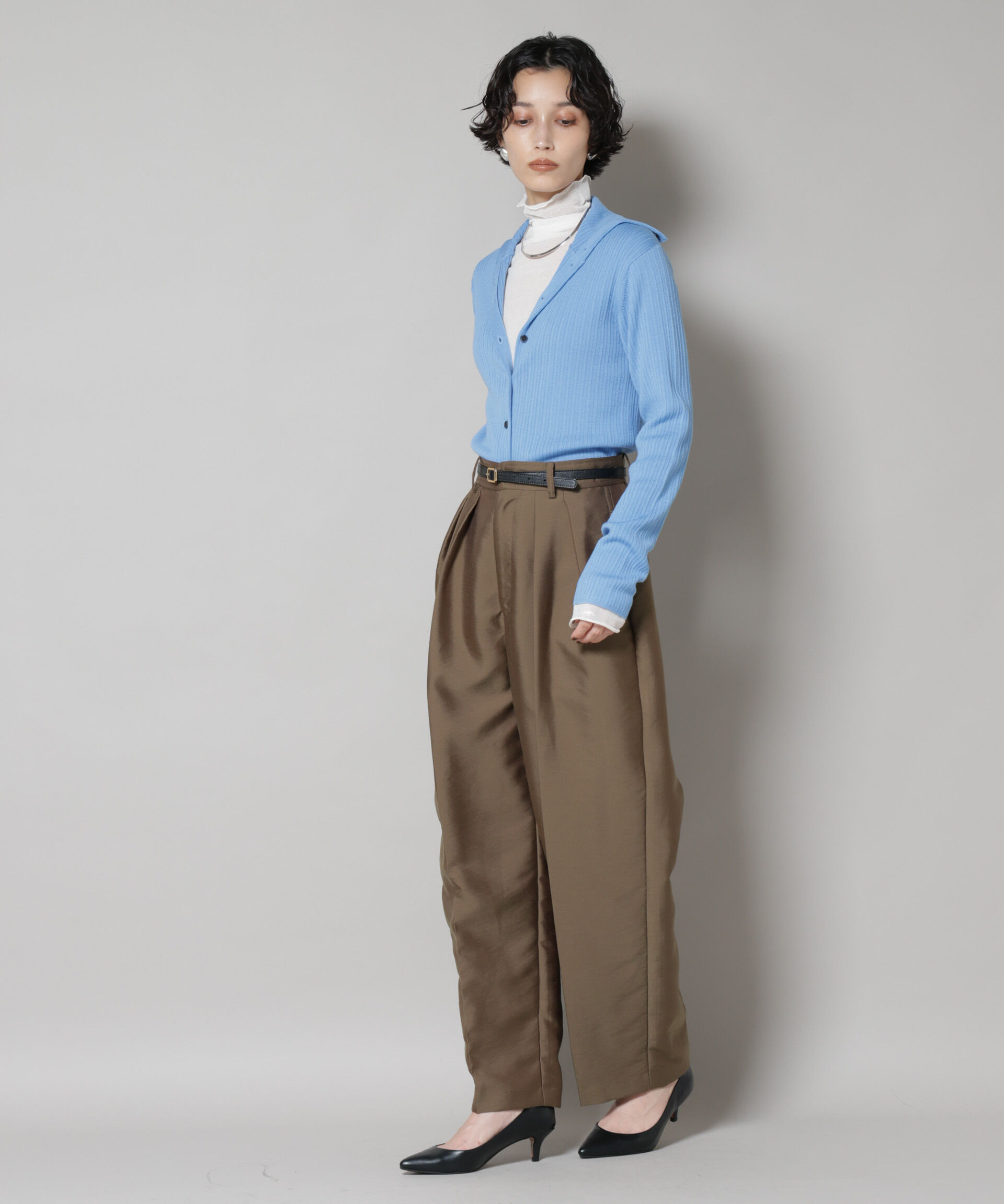 nano･universe「毛玉レスニット3wayリブタートルトップス」|ニット・セーター|