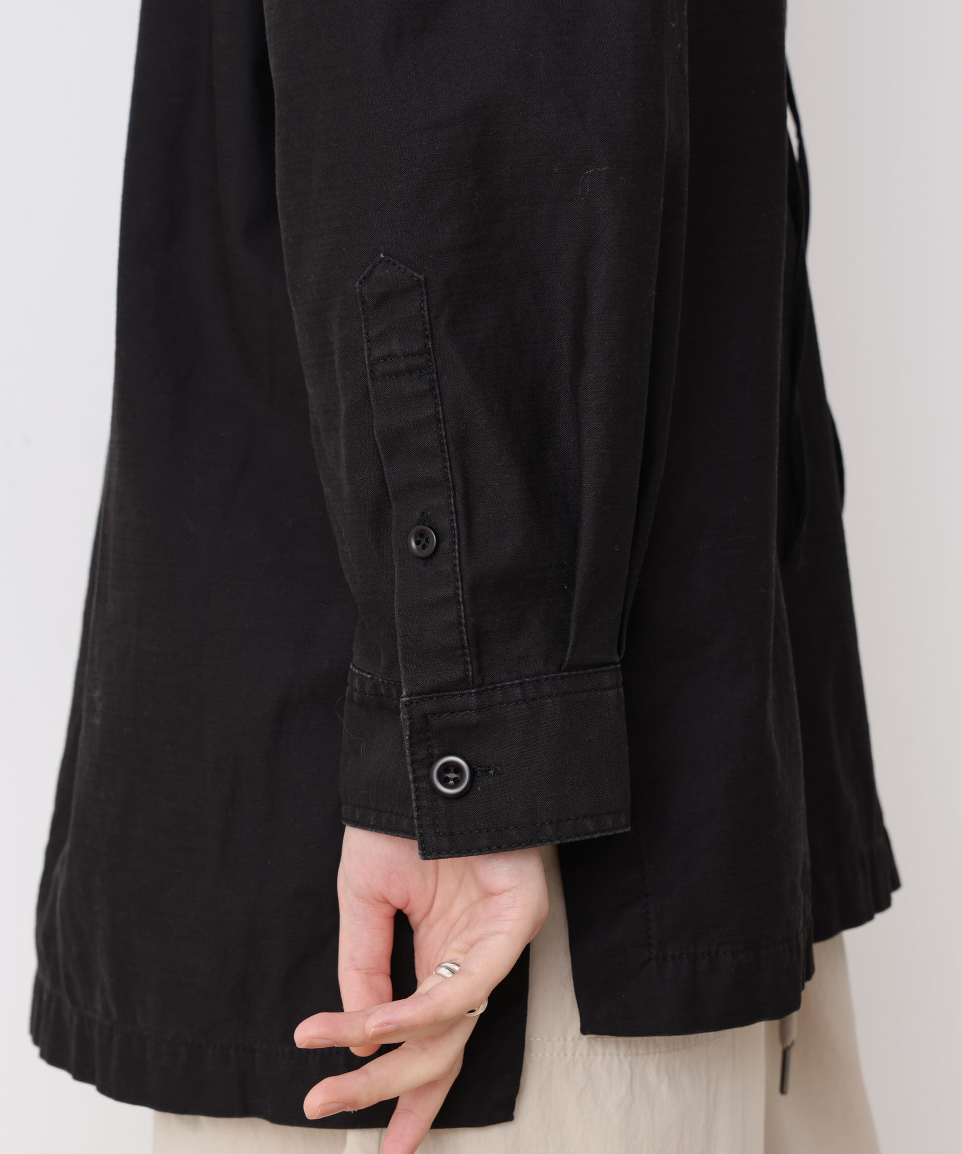 nano･universe「「STEVELOUR」コットンレースアップチュニックシャツ」|ブルゾン・スタジャン|