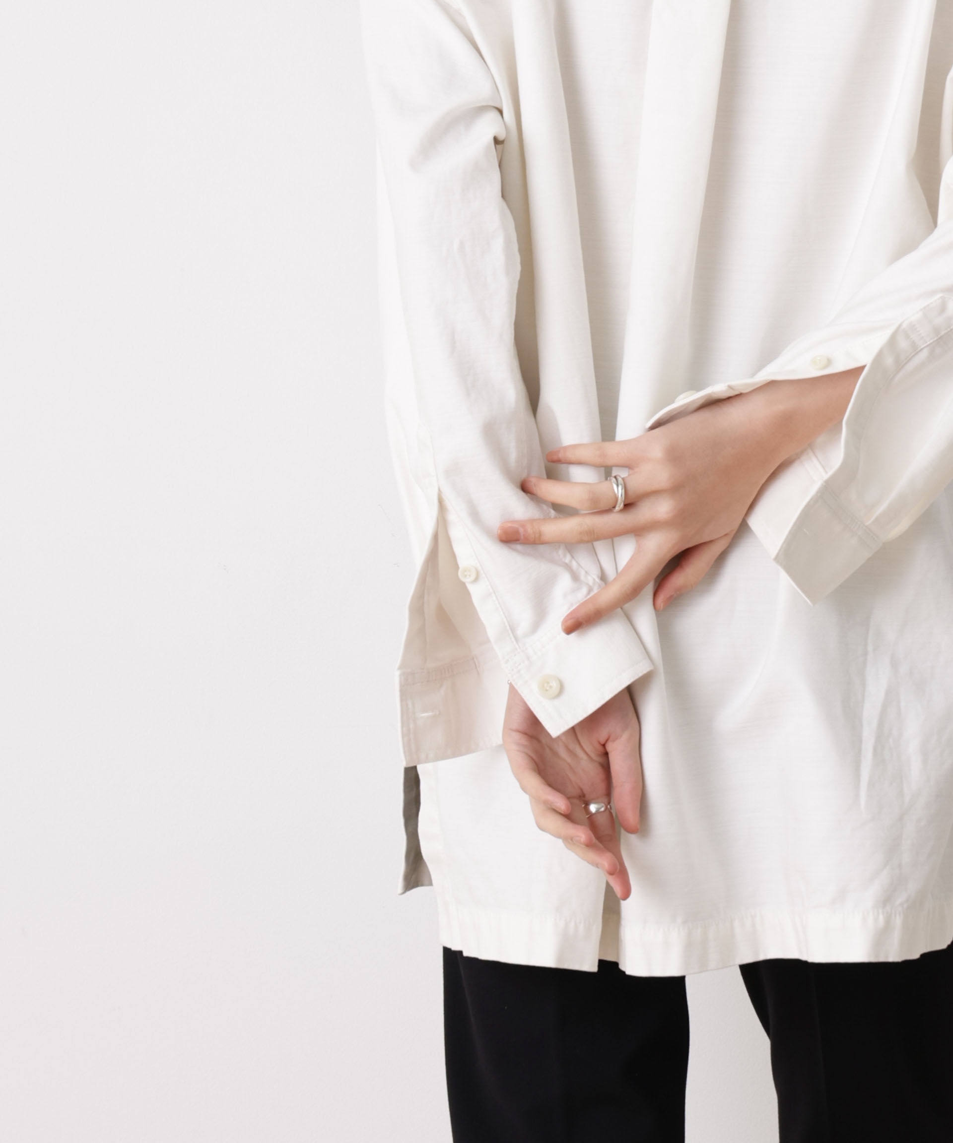 nano･universe「「STEVELOUR」コットンレースアップチュニックシャツ」|ブルゾン・スタジャン|