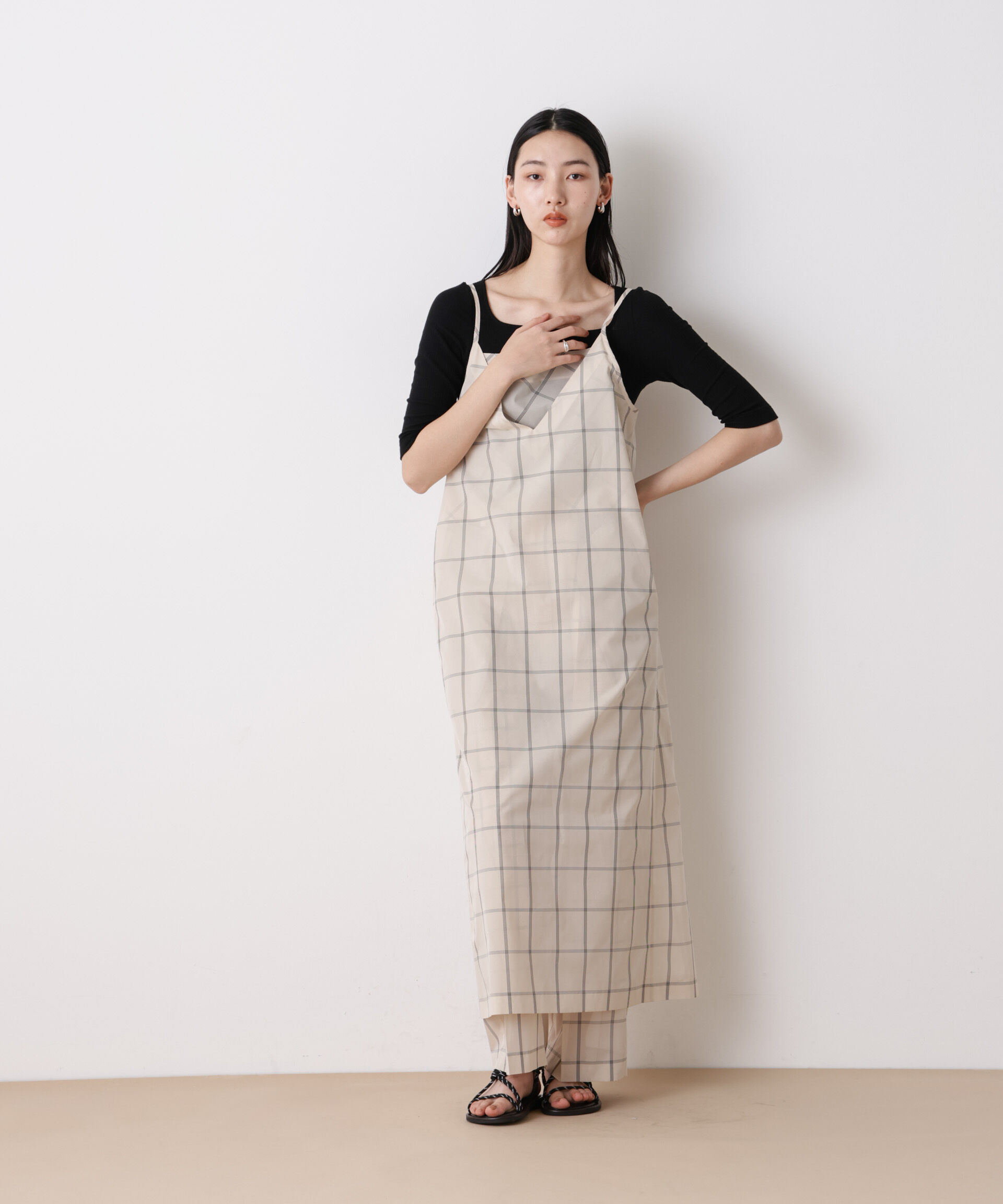 nano･universe「「STEVELOUR」スクエアネックリュクストップス」|Tシャツ・カットソー|