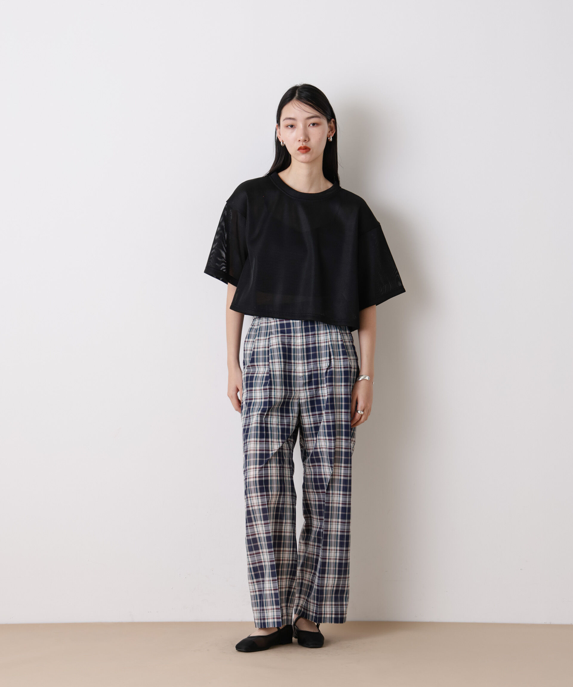 nano･universe「「STEVELOUR」シアーメッシュショートトップス(セットアップ可)」|Tシャツ・カットソー|