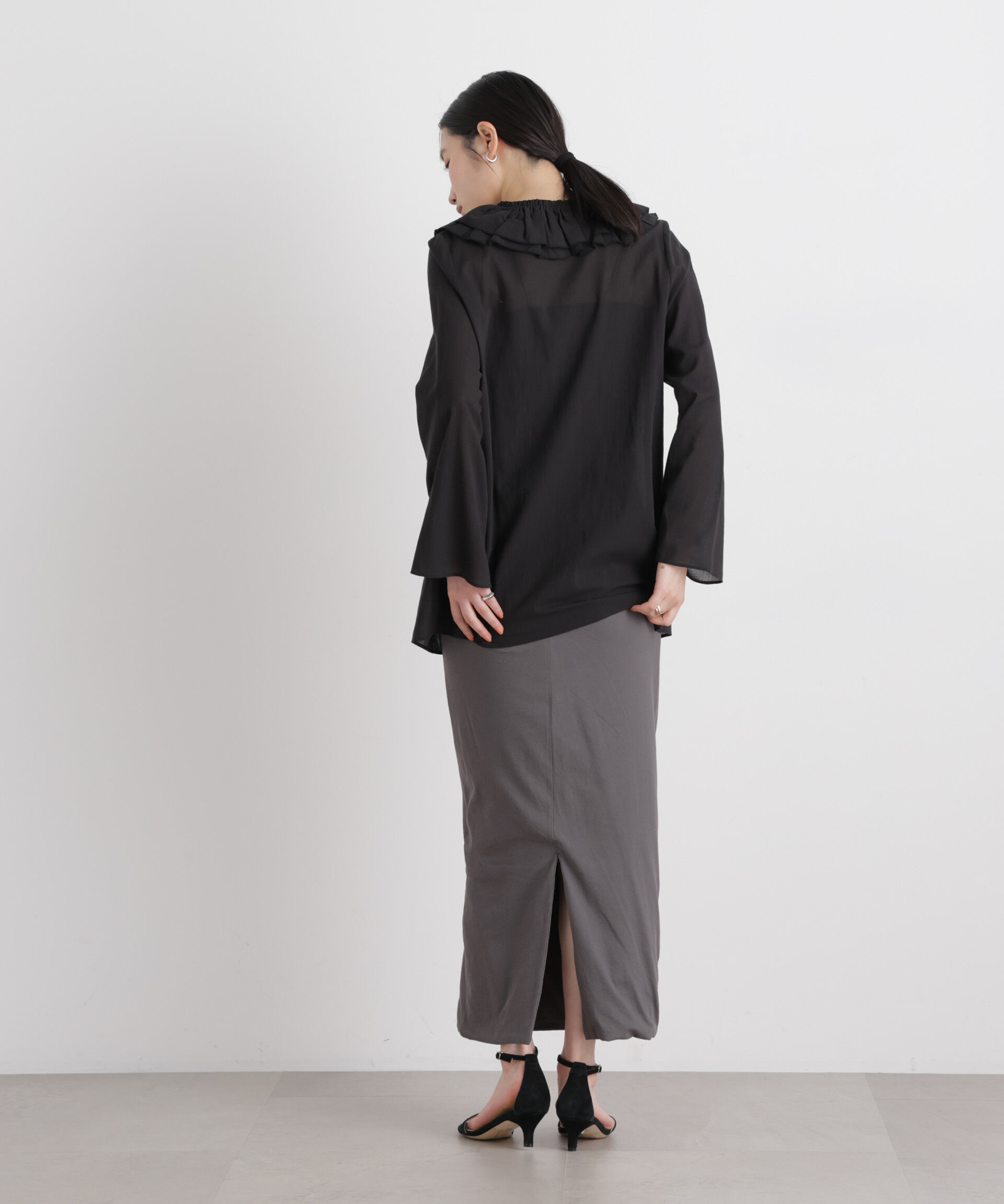 nano･universe「サイドギャザーカットタイトスカート」|スカート|