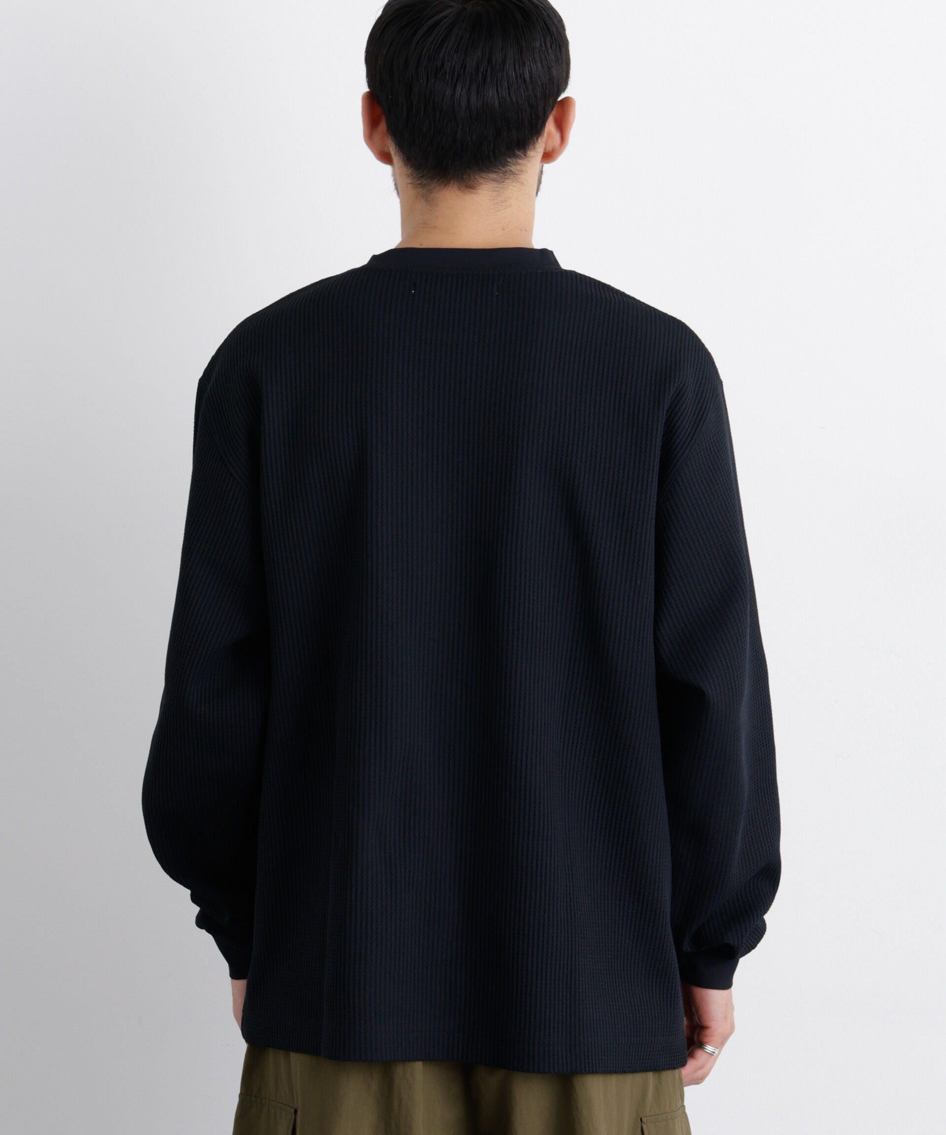 nano･universe「ワッフルプルオーバーTシャツ 長袖」|Tシャツ・カットソー|