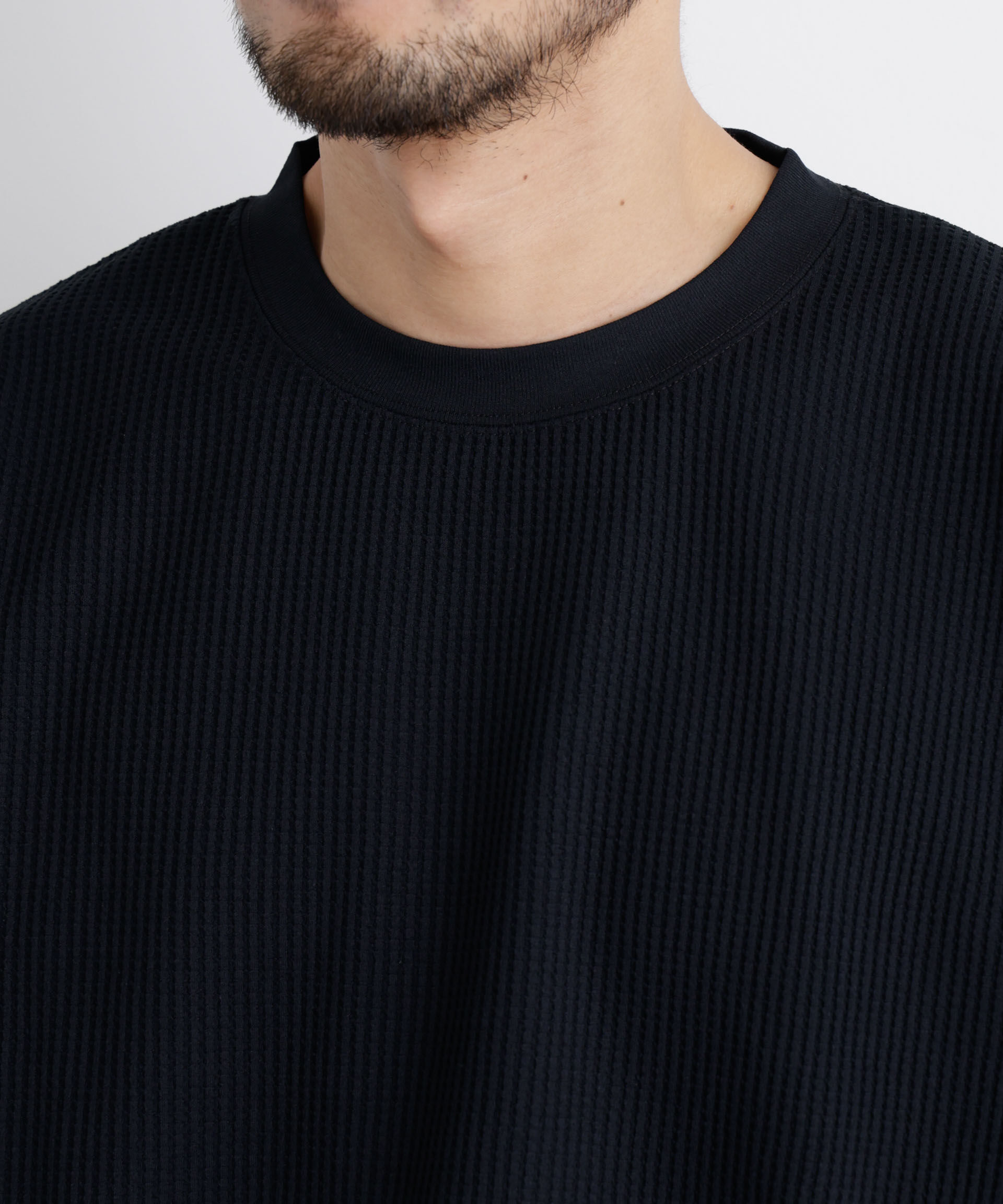 nano･universe「ワッフルプルオーバーTシャツ 長袖」|Tシャツ・カットソー|