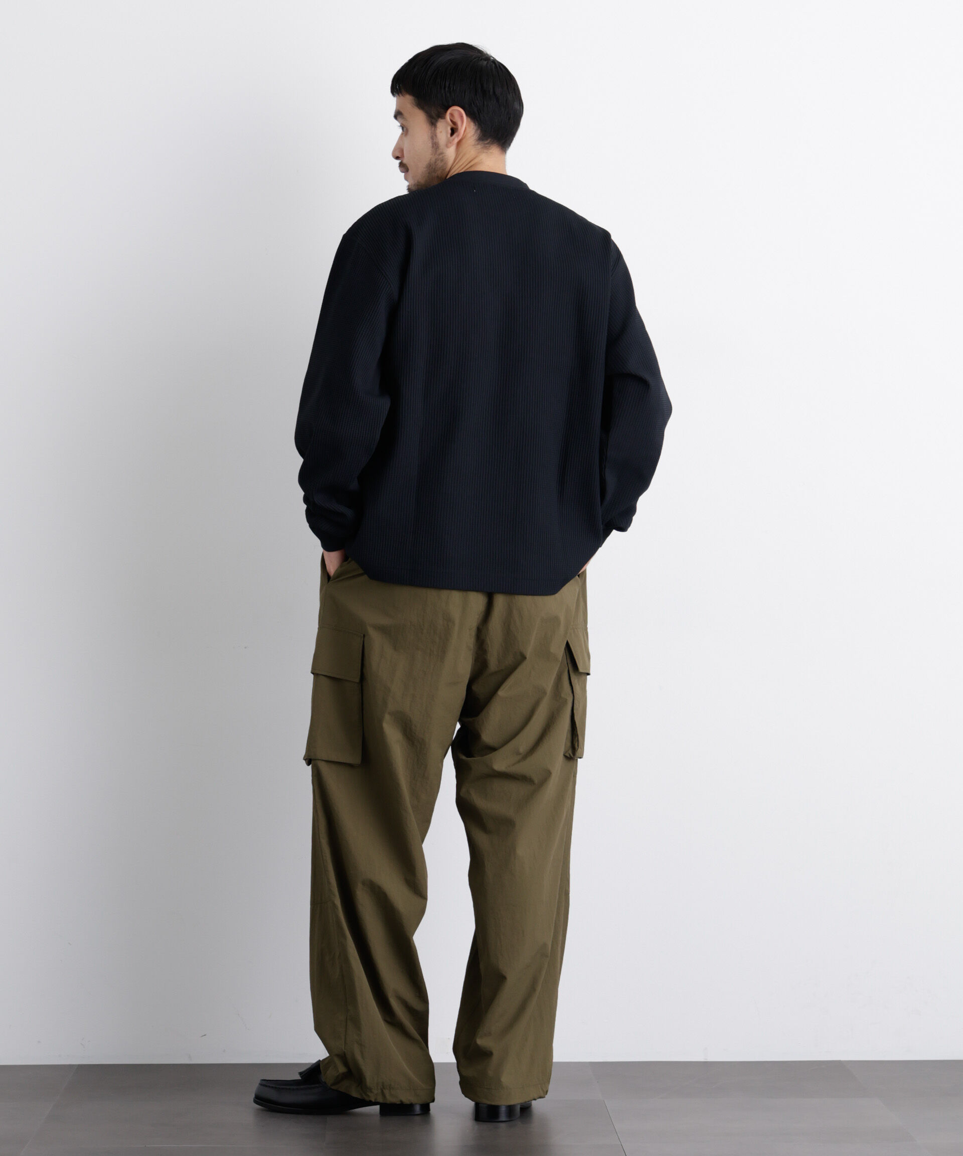 nano･universe「ワッフルプルオーバーTシャツ 長袖」|Tシャツ・カットソー|