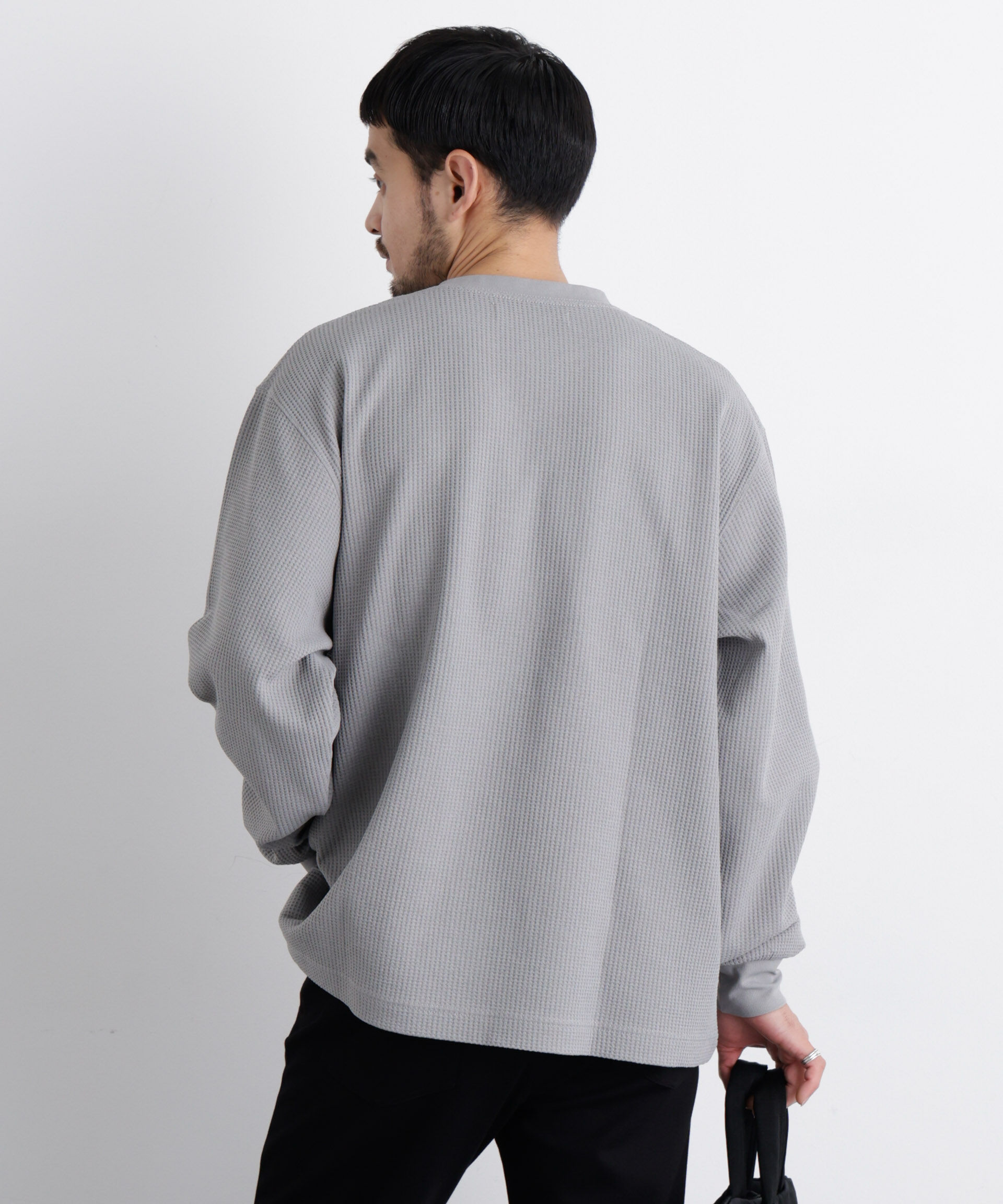 nano･universe「ワッフルプルオーバーTシャツ 長袖」|Tシャツ・カットソー|