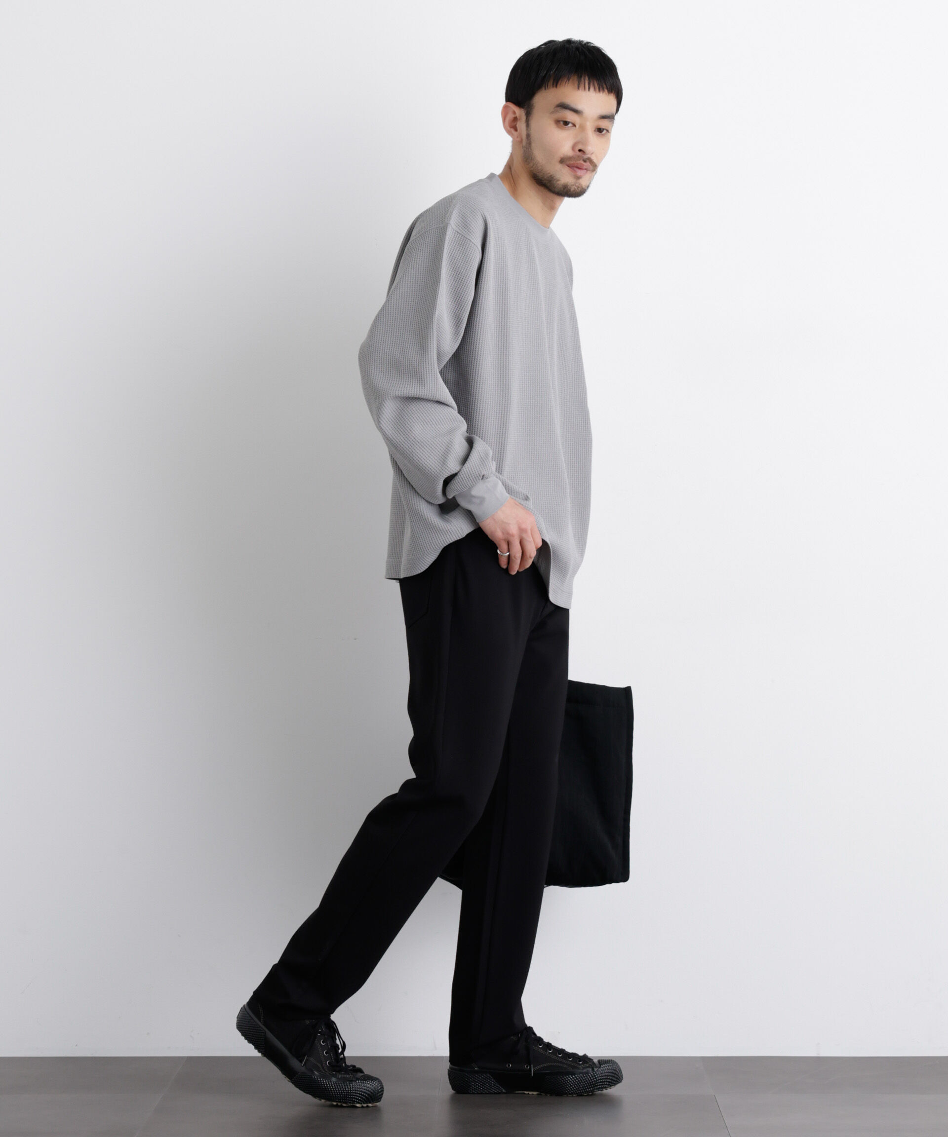 nano･universe「ワッフルプルオーバーTシャツ 長袖」|Tシャツ・カットソー|