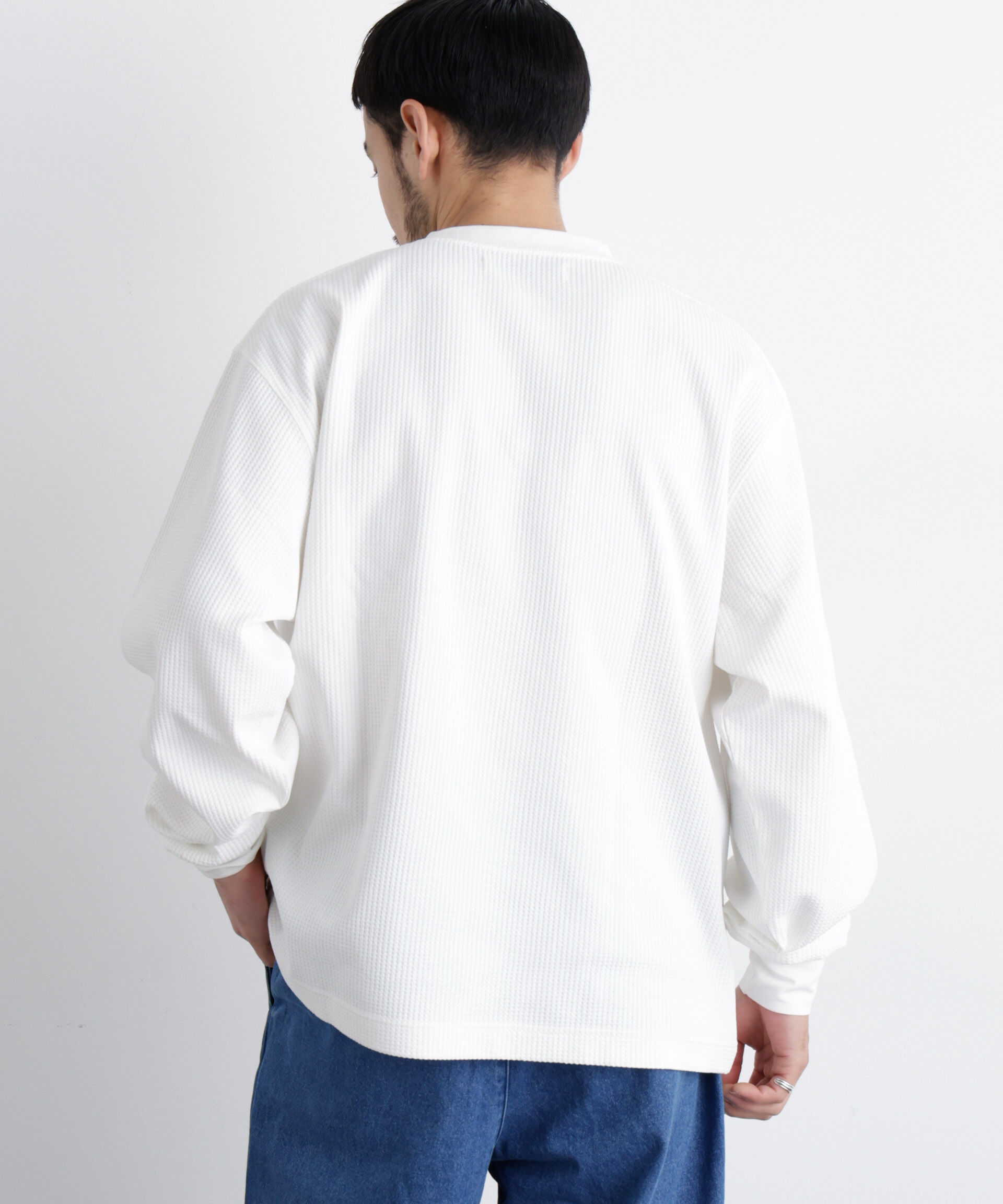 nano･universe「ワッフルプルオーバーTシャツ 長袖」|Tシャツ・カットソー|