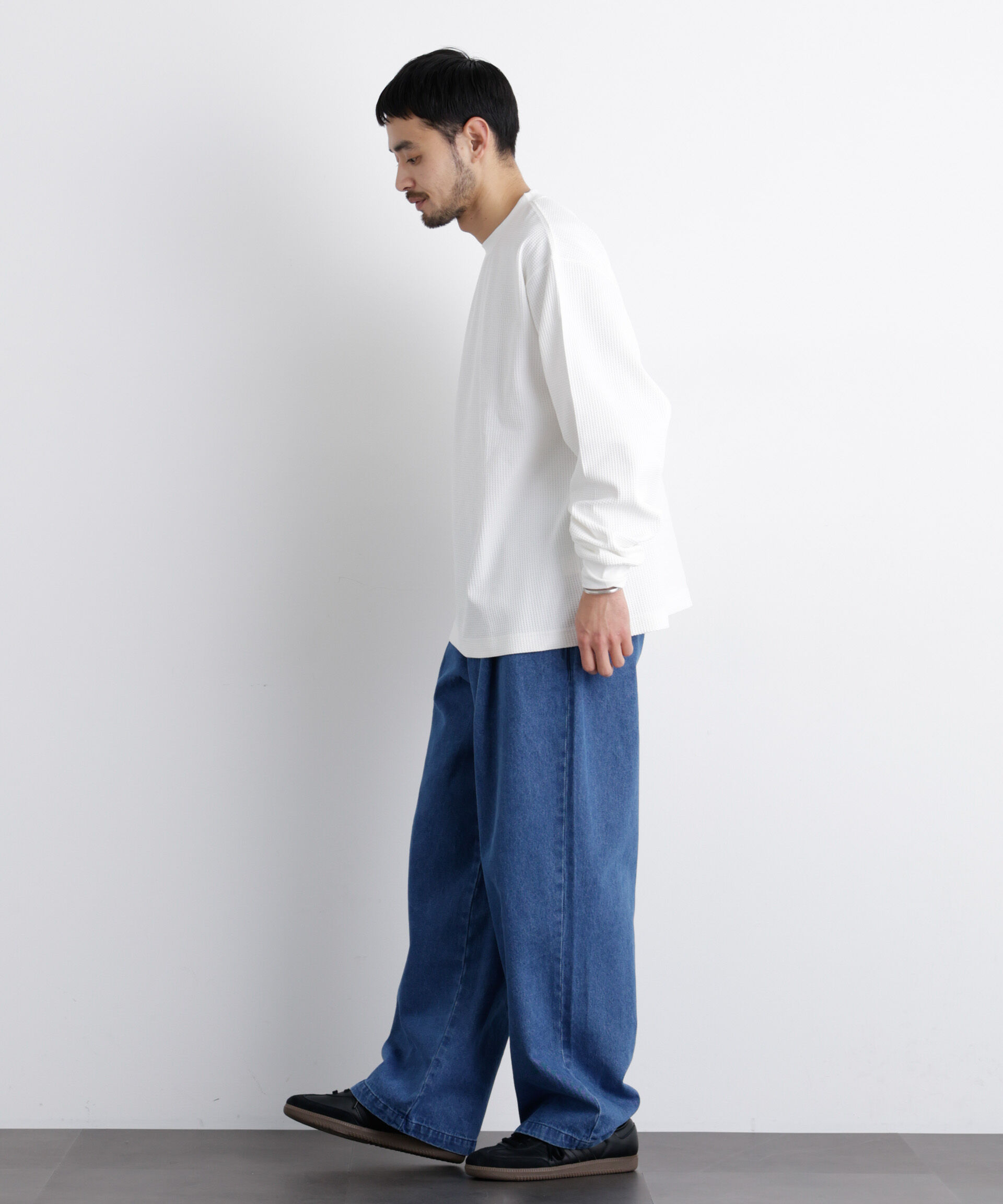 nano･universe「ワッフルプルオーバーTシャツ 長袖」|Tシャツ・カットソー|