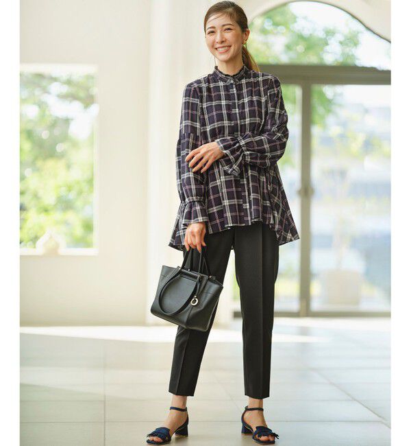組曲「【WEB限定】シアーツイルチェック チュニックブラウス」|シャツ・ブラウス|