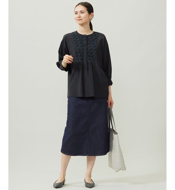 自由区「シアージオメトリックジャカードプルオーバー ブラウス」|シャツ・ブラウス|