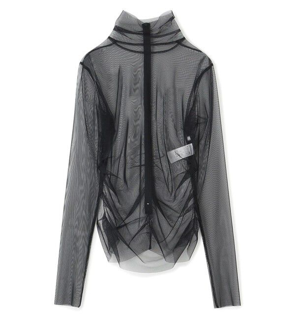 BEIGE,「【洗える・Precious 7月号掲載】TAMARIX / ストレッチチュールハイネックブラウス」|シャツ・ブラウス|