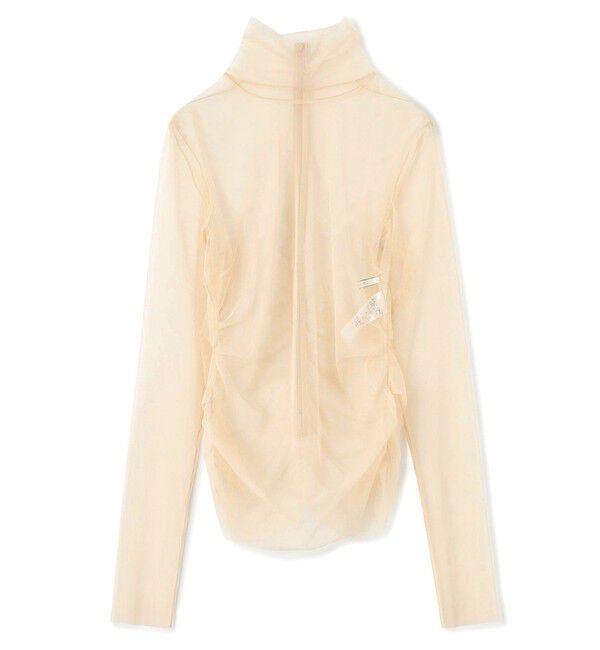 BEIGE,「【洗える・Precious 7月号掲載】TAMARIX / ストレッチチュールハイネックブラウス」|シャツ・ブラウス|