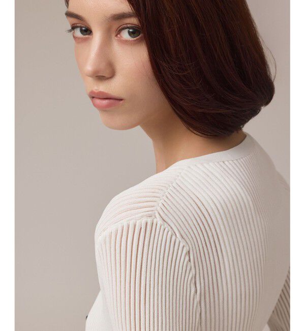 GRACE CONTINENTAL「シアーフリルニットカーディガン」|カーディガン|