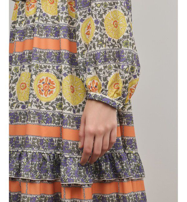 GRACE CONTINENTAL「フラワープリントレースアップワンピース」|ワンピース|