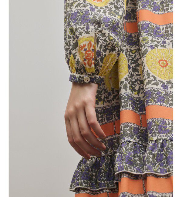 GRACE CONTINENTAL「フラワープリントレースアップワンピース」|ワンピース|