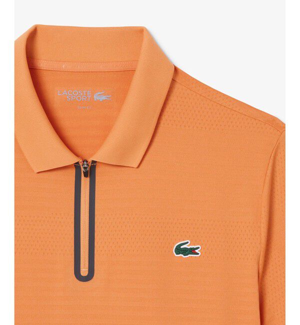 LACOSTE「ウルトラドライ コートジャカードジップポロシャツ」|ポロシャツ|