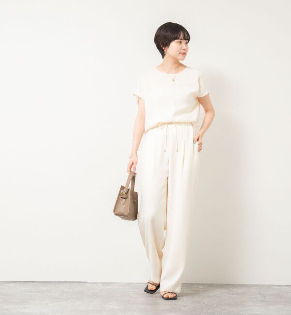 NOLLEY'S sophi「《セットアップ対応》ウォッシャブルダブルクロスサテンイージーワイドパンツ」|その他|