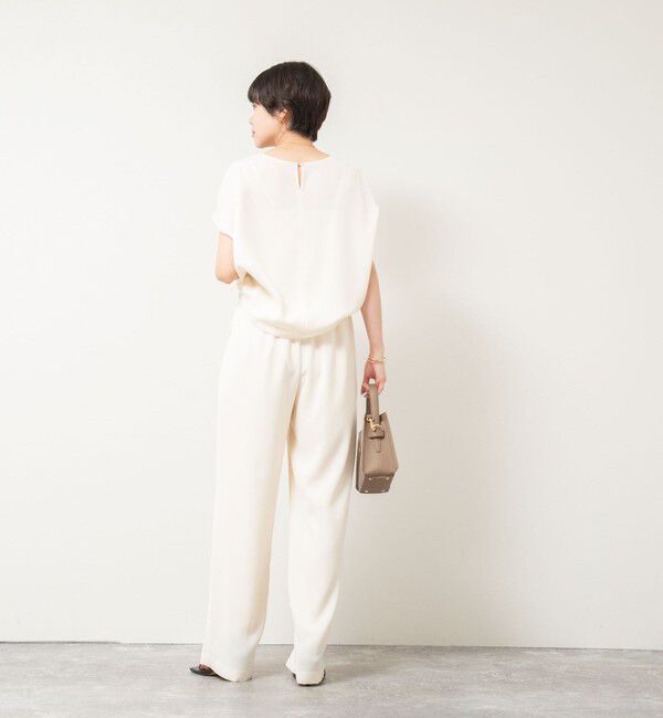 NOLLEY'S sophi「《セットアップ対応》ウォッシャブルダブルクロスサテンイージーワイドパンツ」|その他|