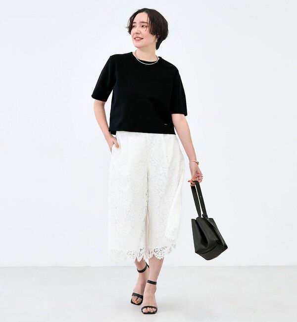 NOLLEY'S「クロップドワイドレースパンツ」|キュロット|