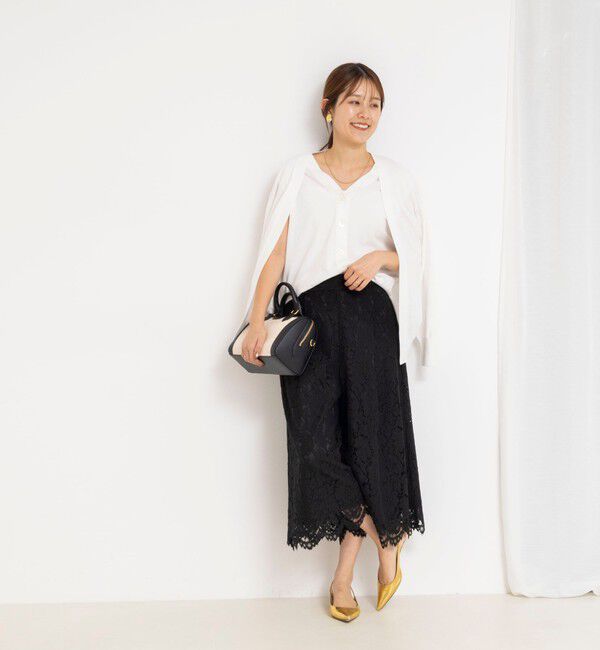 NOLLEY'S「クロップドワイドレースパンツ」|キュロット|