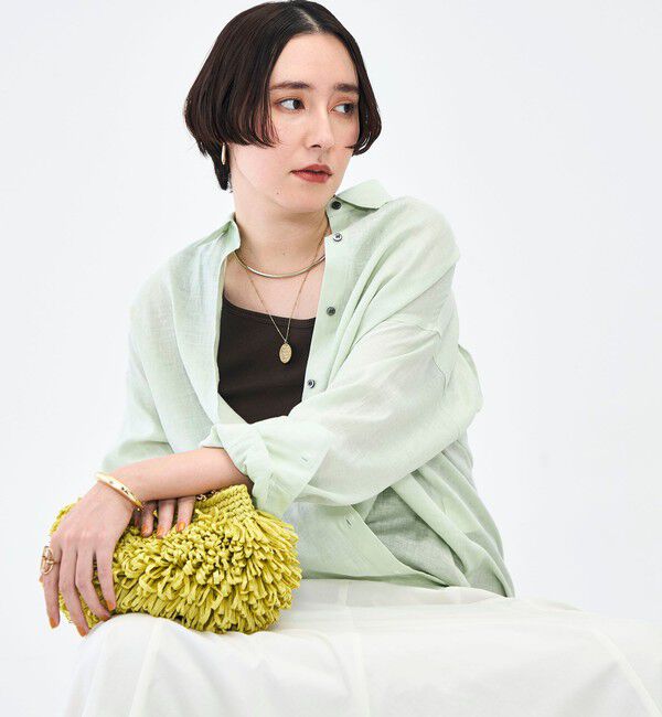 NOLLEY'S「MY STANDARD マルチWAYリネンシャツ」|シャツ・ブラウス|ミントグリーン