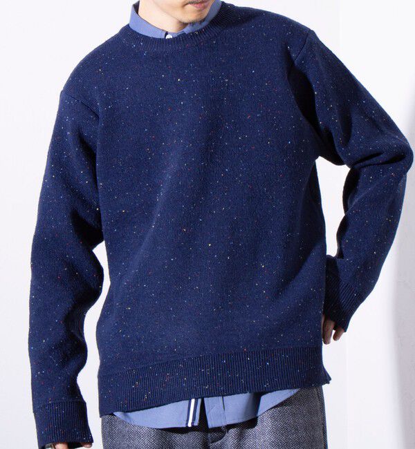 GLOSTER「【GLOSTER/グロスター】カラーネップ プルオーバー クルーネックニット」|ニット・セーター|