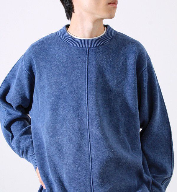 GLOSTER「【縫製が魅せる主役ディテール】表リンキングクルーニット アシッド加工」|ニット・セーター|