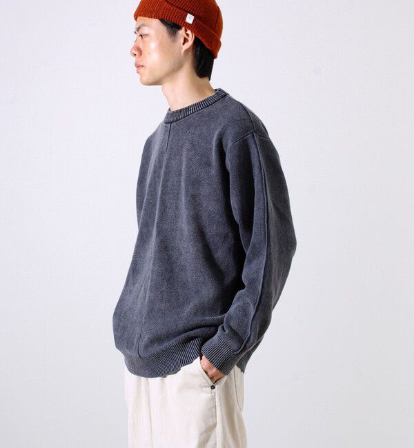 GLOSTER「【縫製が魅せる主役ディテール】表リンキングクルーニット アシッド加工」|ニット・セーター|